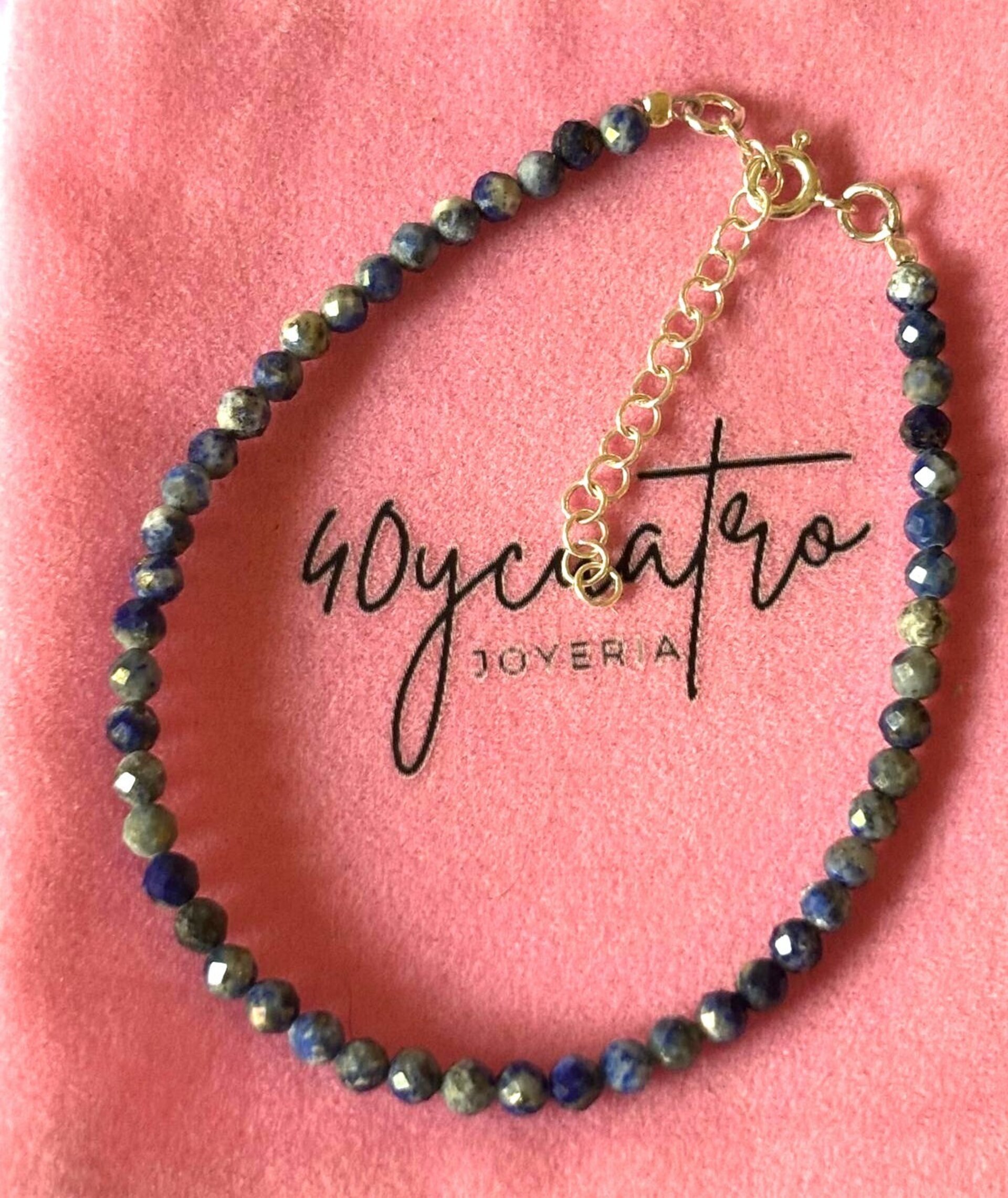 Pulsera ajustable piedra natural de lapizlázuli - 13