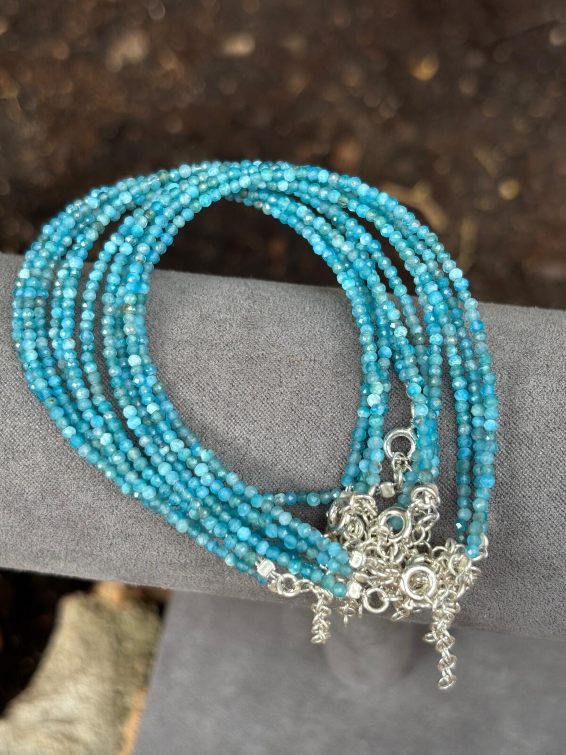 pulsera facetada de cianita - 1