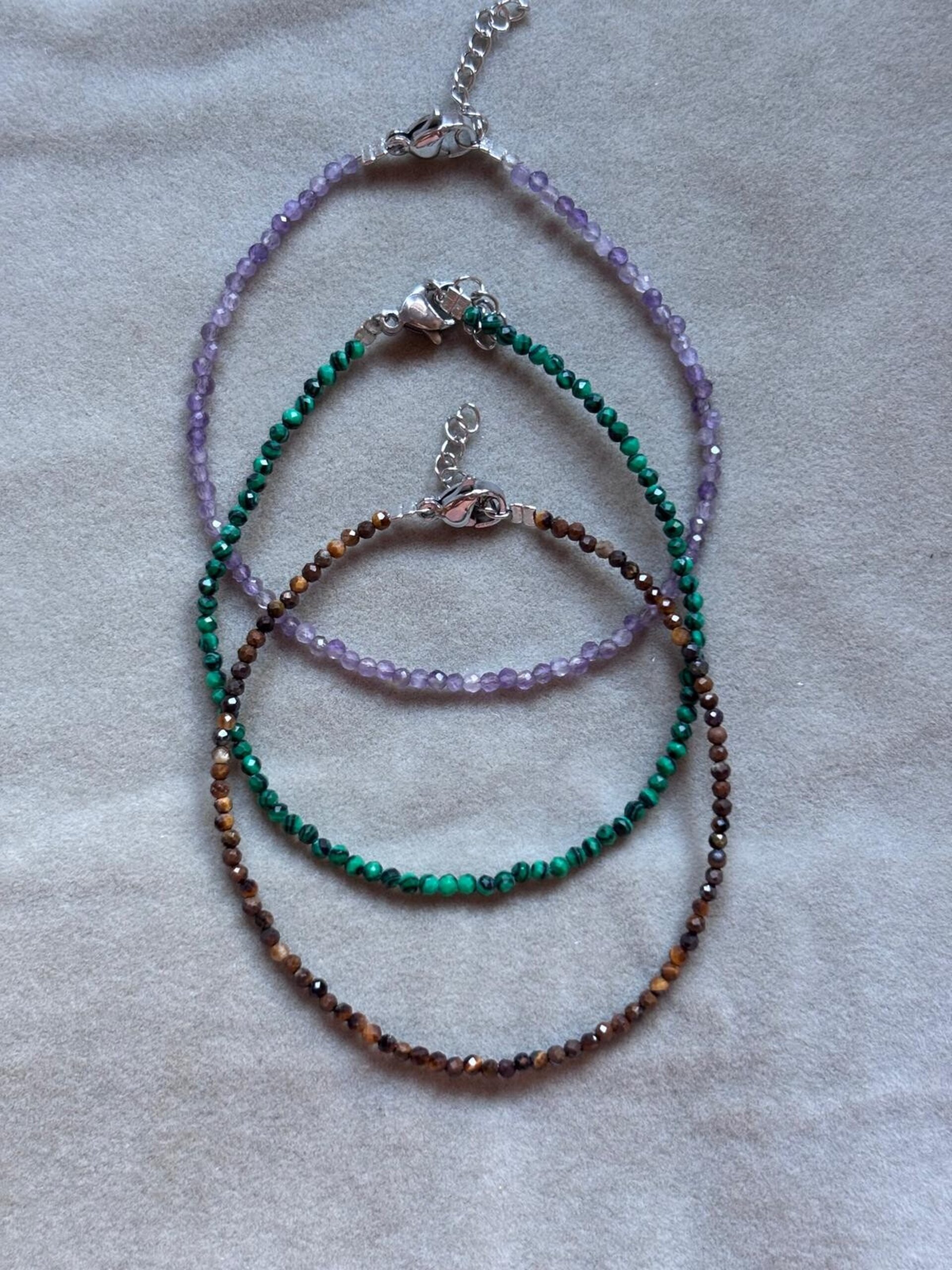 pulseras de piedras naturales ( acero inoxidable) - 4