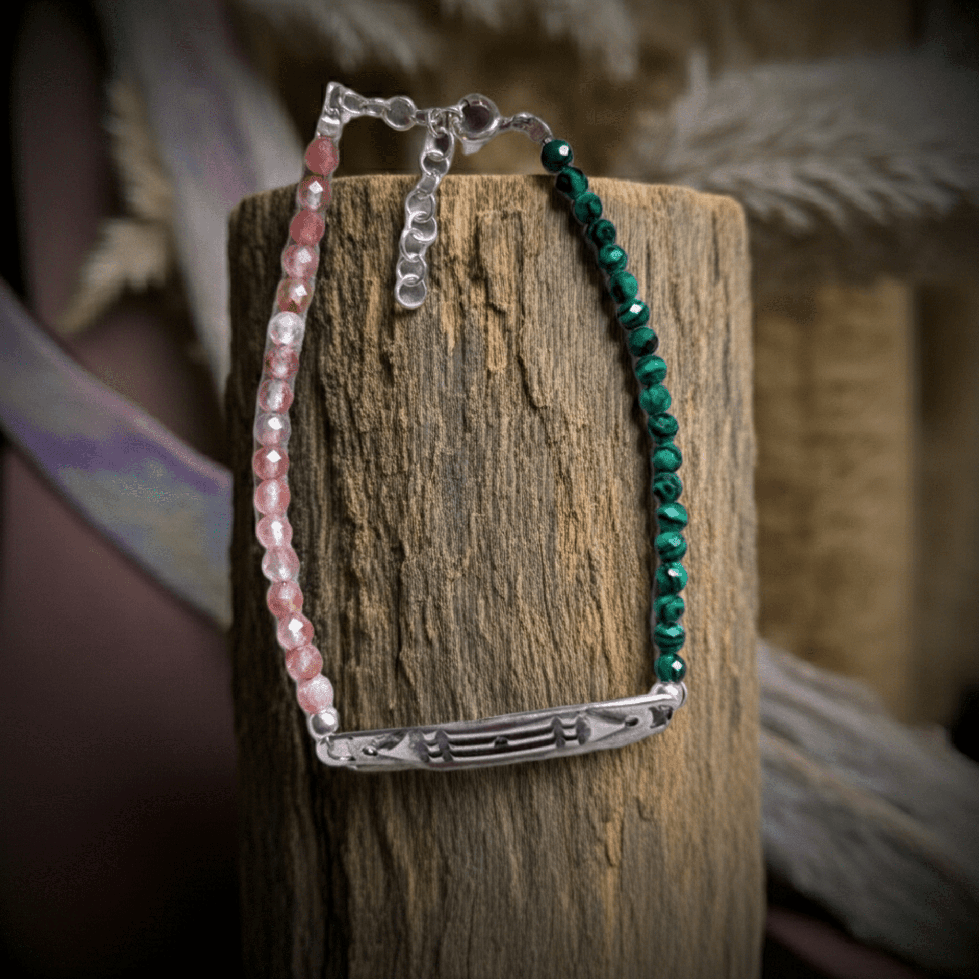 Pulsera Atlante Malaquita y Cornalina - 3