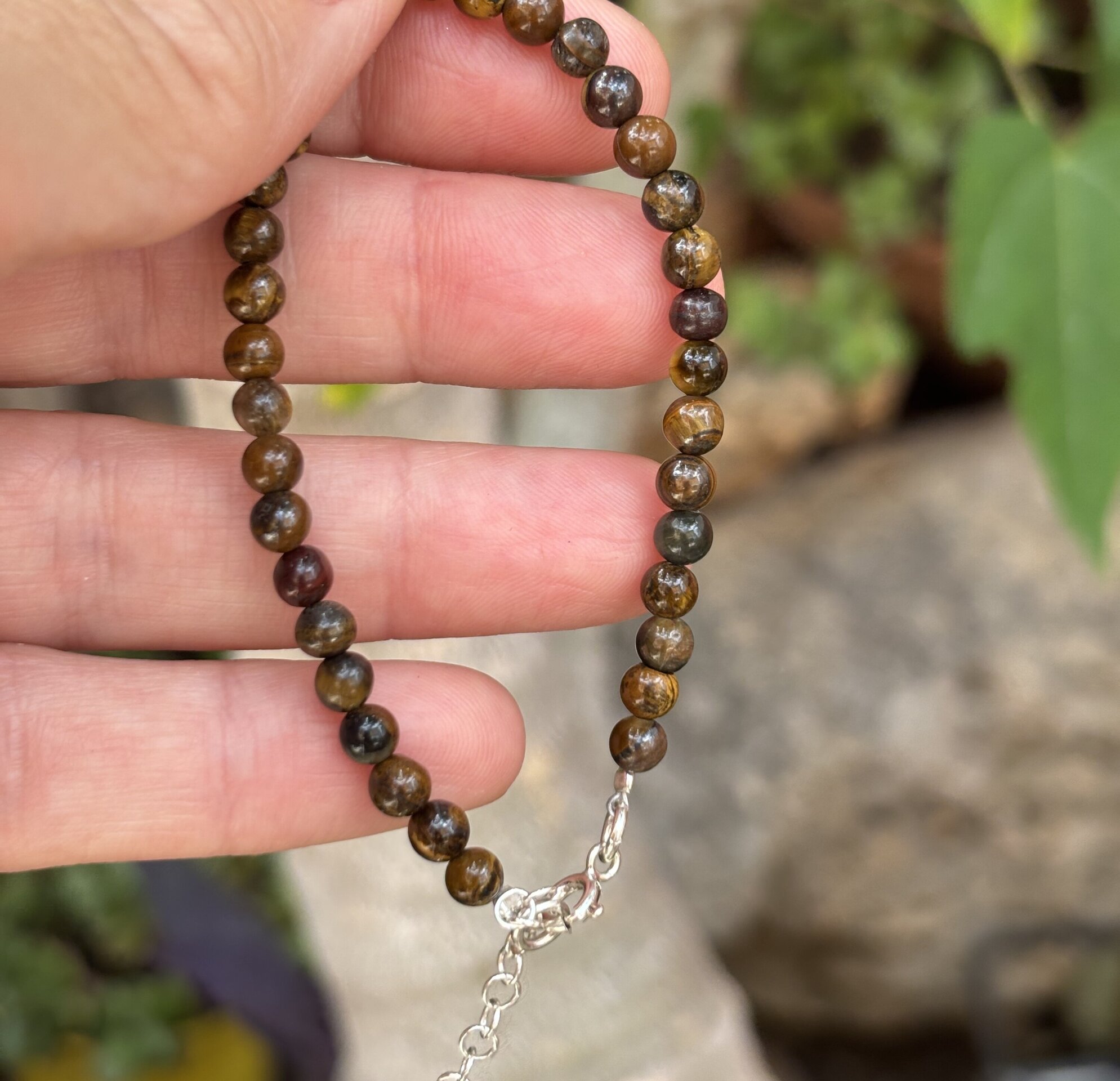 Pulsera ajustable piedra natural ojo de tigre - 2