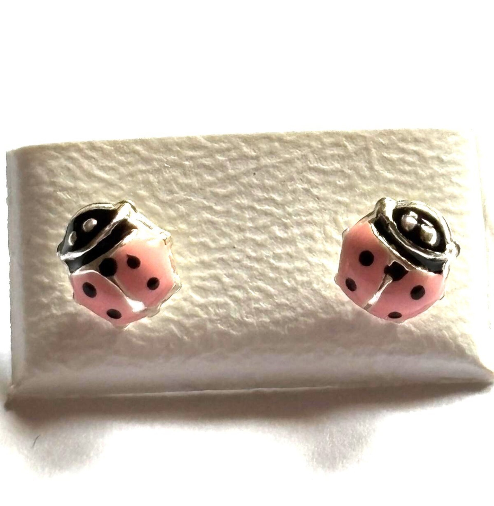 Pendientes mariquita rosa - 4