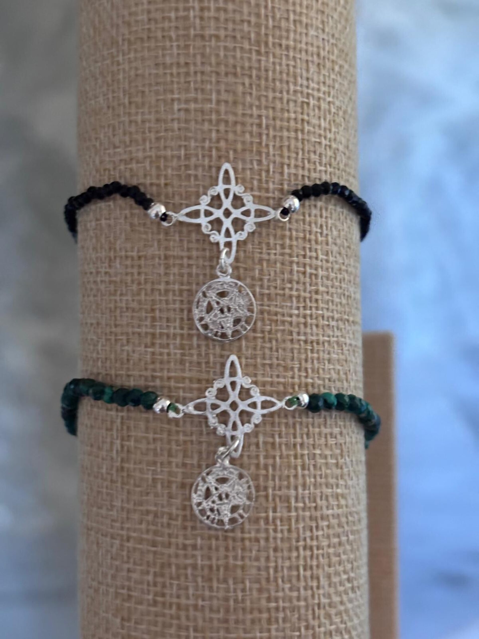 pulsera turmalina y malaquita doble protección - 11