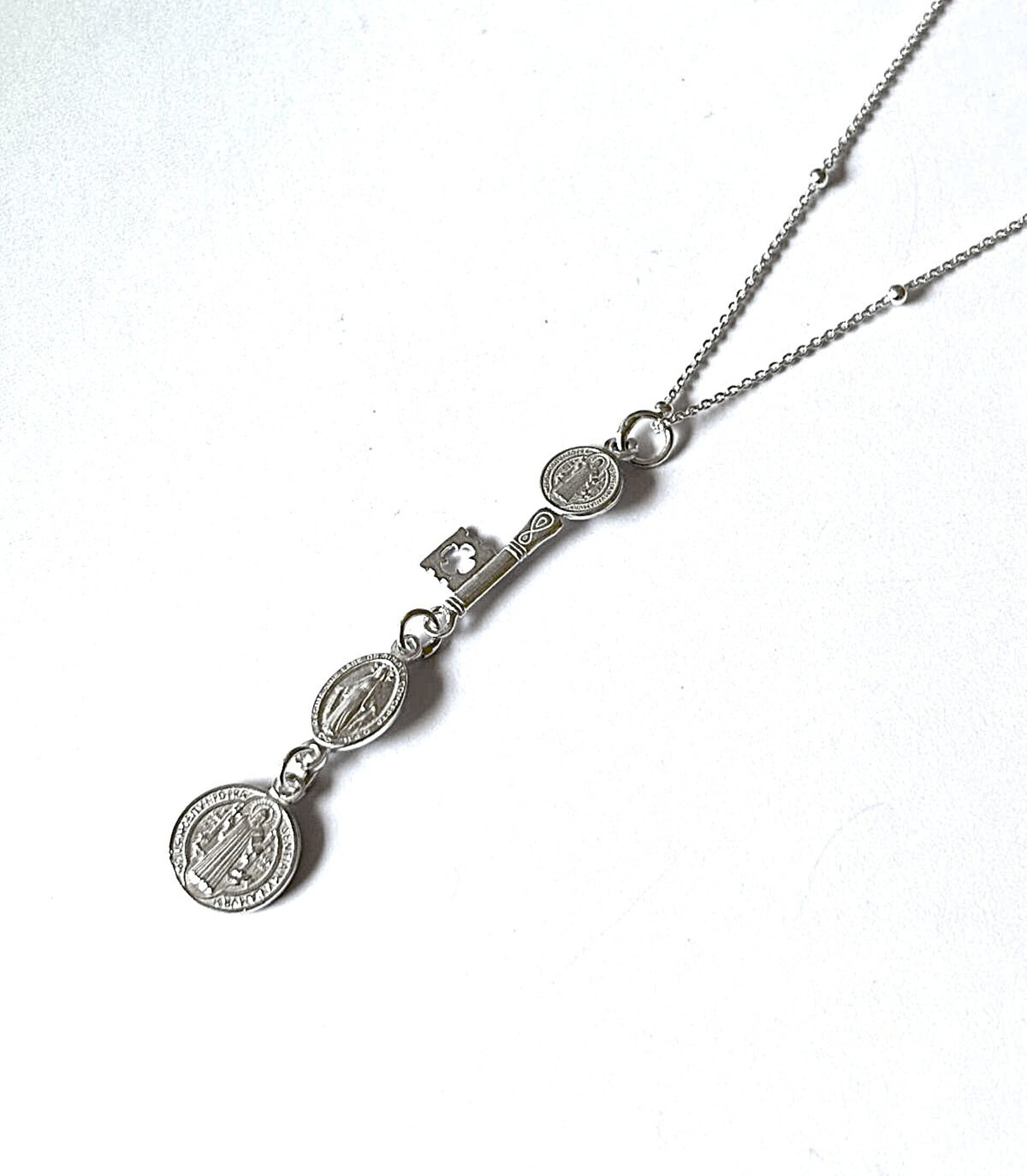collar religioso llave san Benito, San Judas Tadeo y virgen de la milagrosa - 5