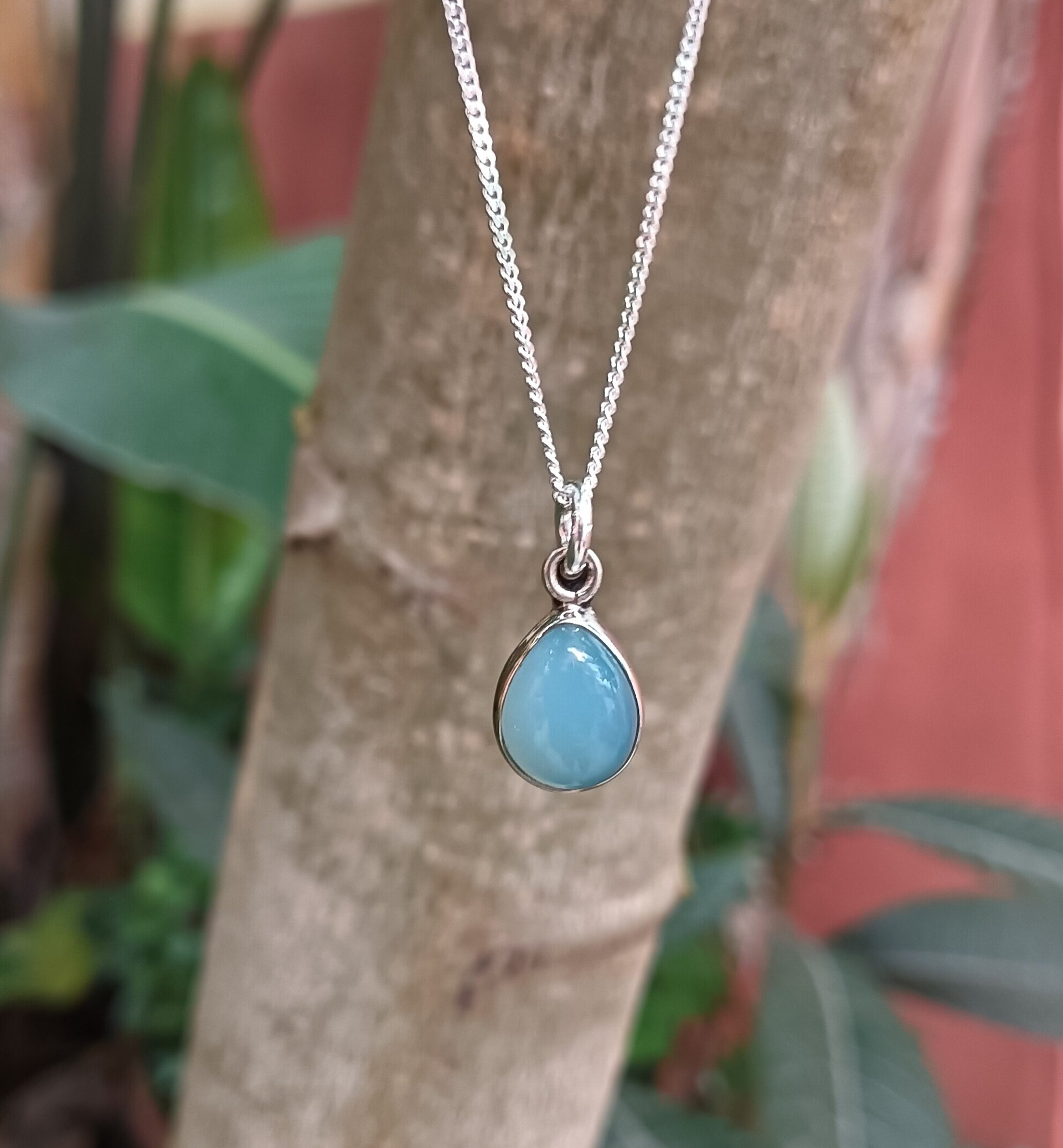 Collar  calcedonia azul - 5