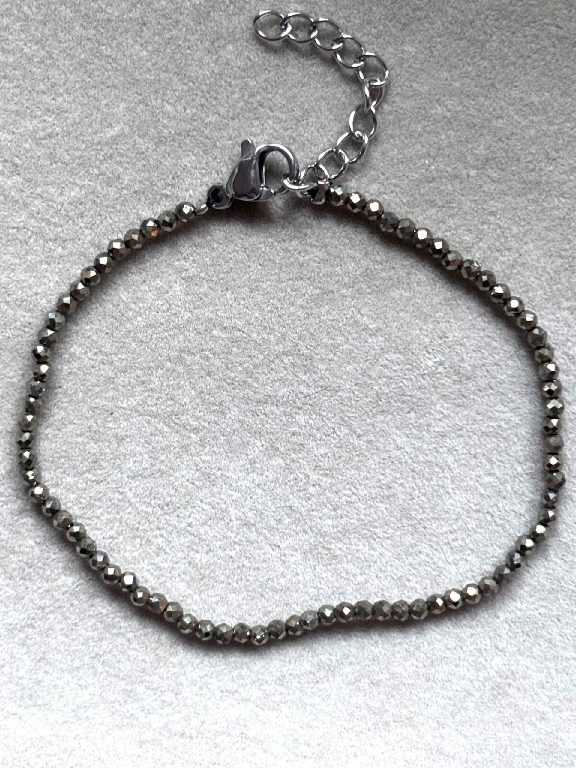 Pulsera  pirita facetada (acero inoxidable) - 1