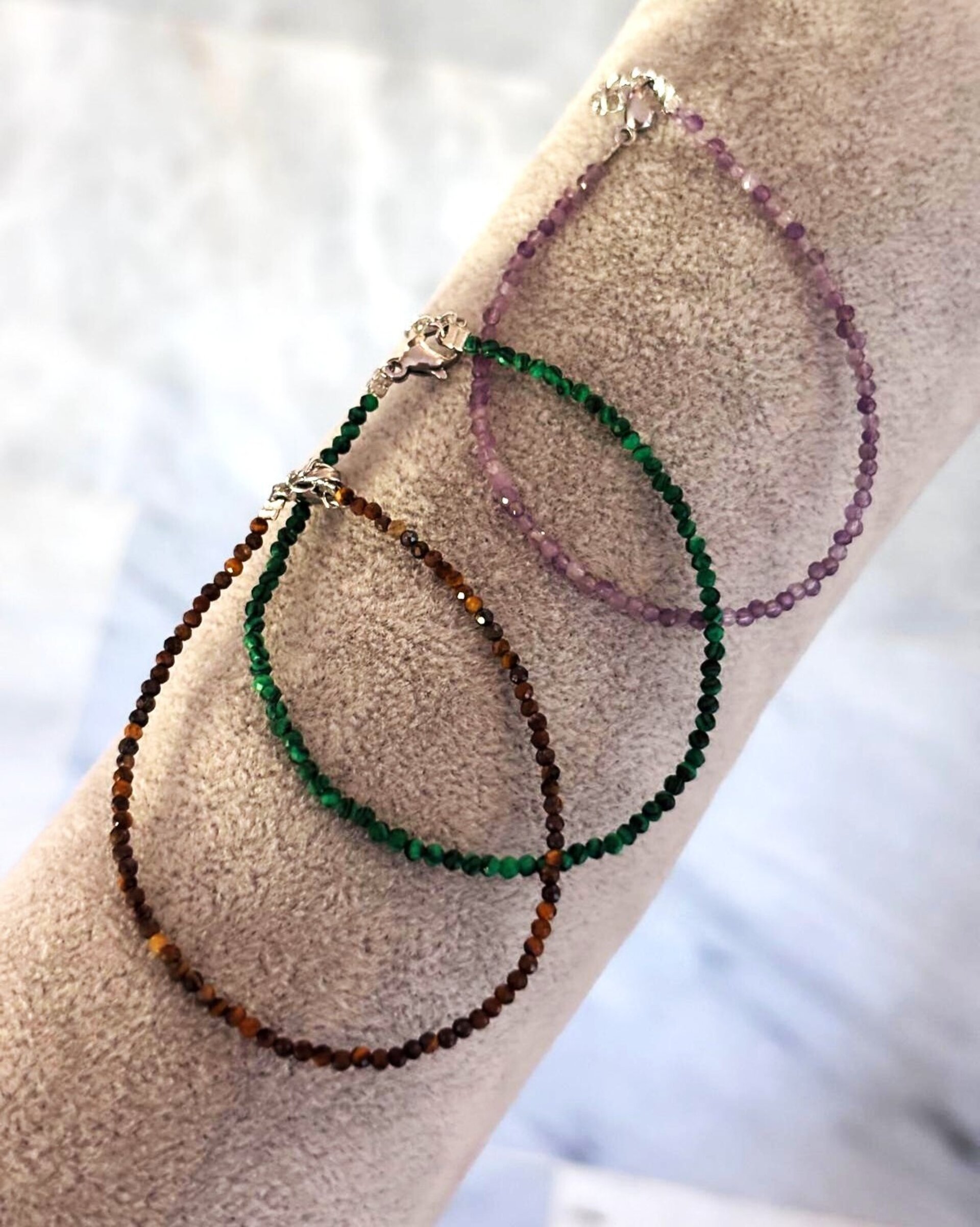 pulseras de piedras naturales ( acero inoxidable) - 2