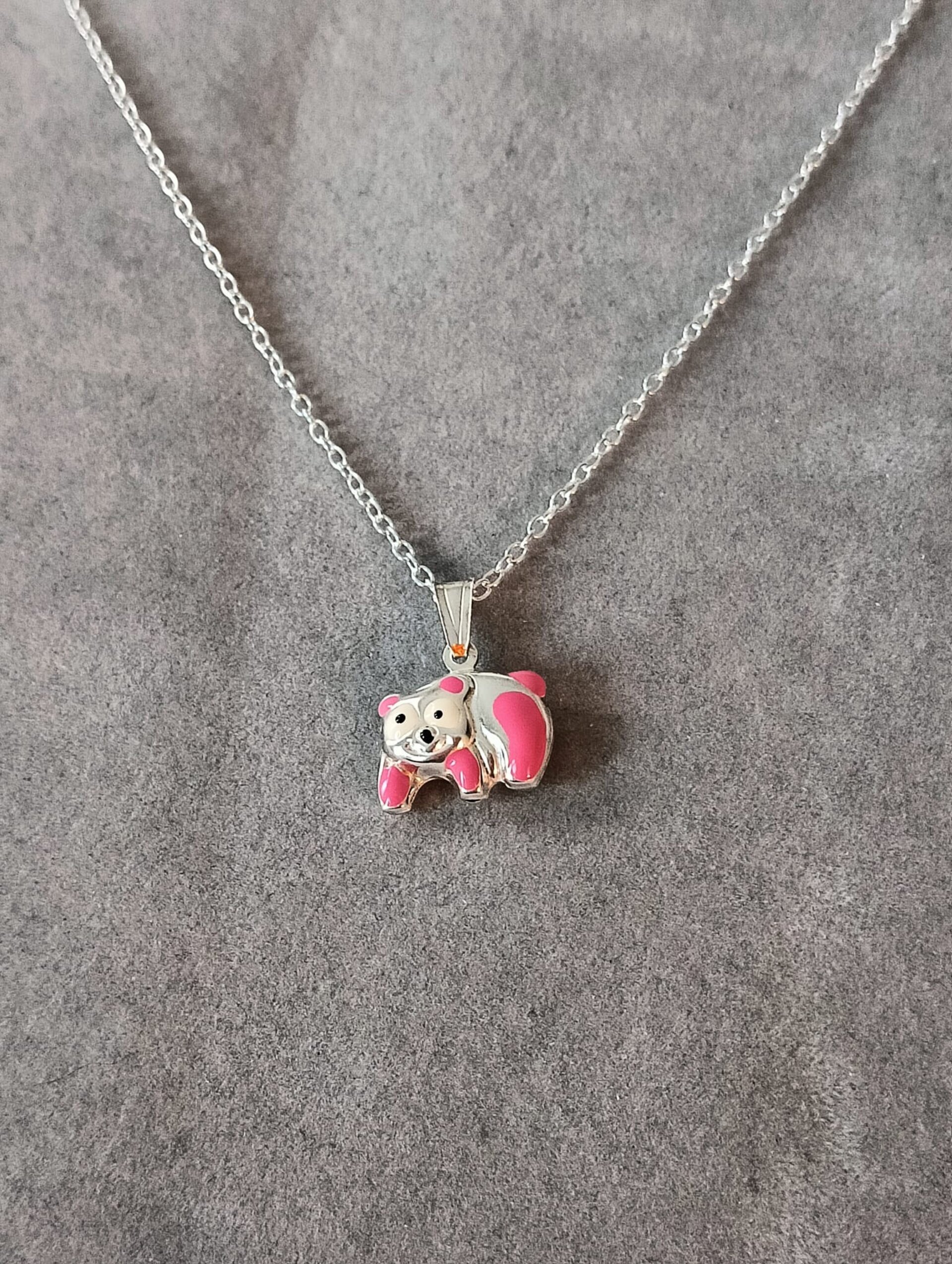 collares infantiles osito y barco plata de ley - 6