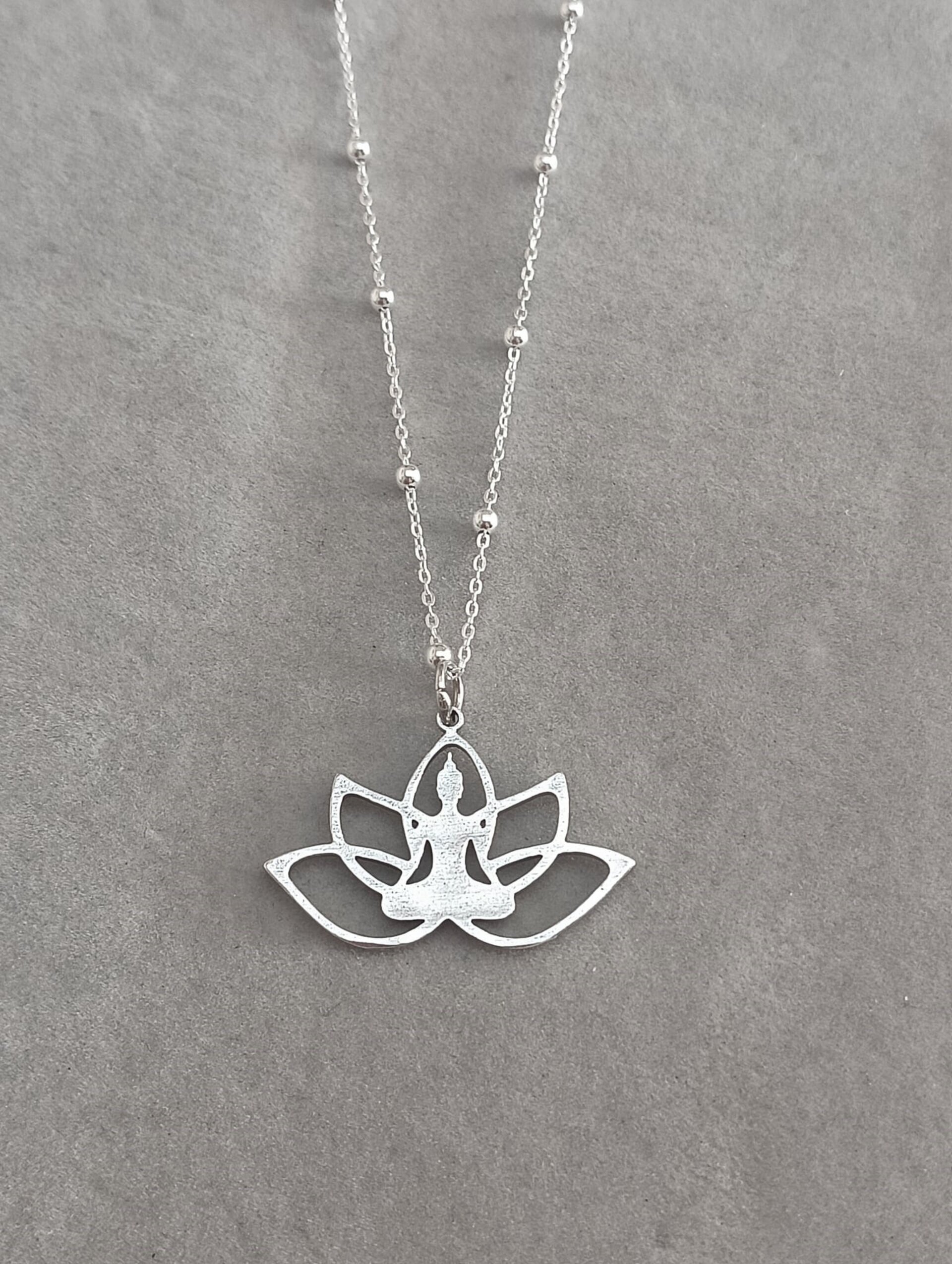 Collar plata de ley flor de loto - 2