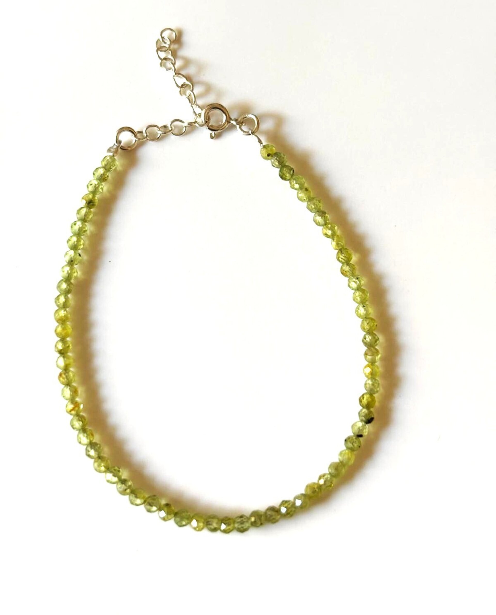 Pulsera peridoto plata de ley - 1