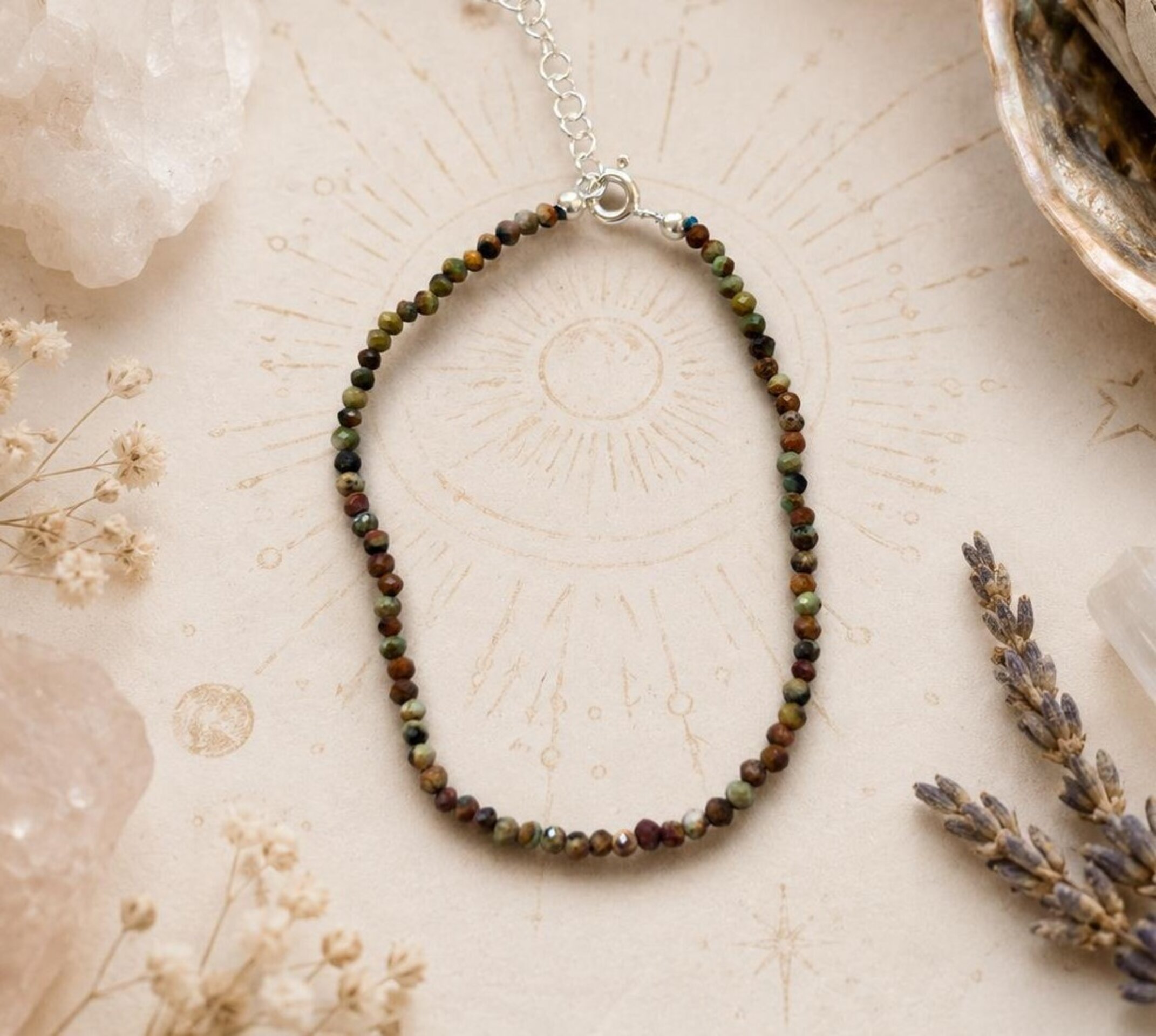 pulsera facetada turquesa africana - 4