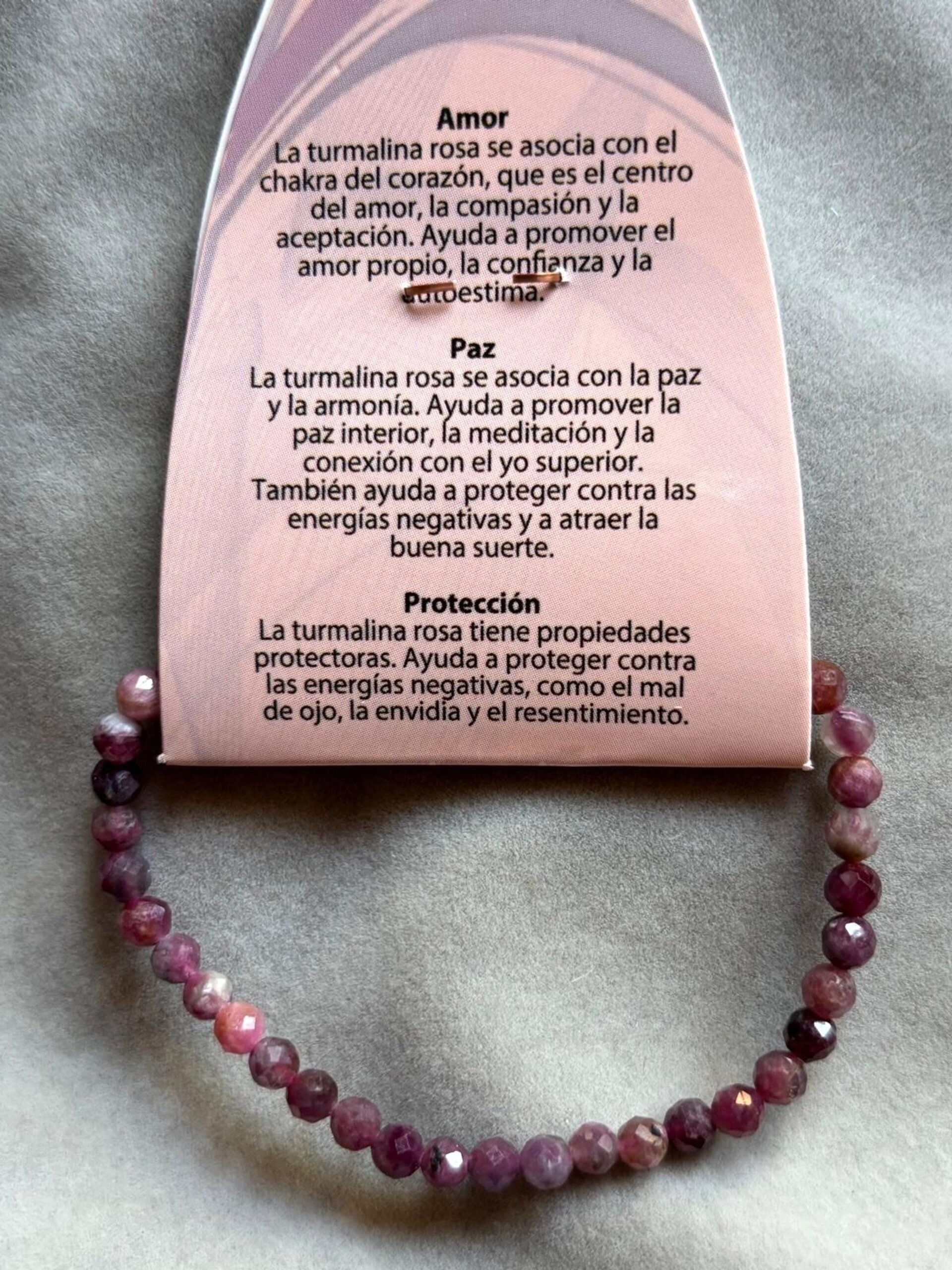 pulsera facetada turmalina rosa - 2