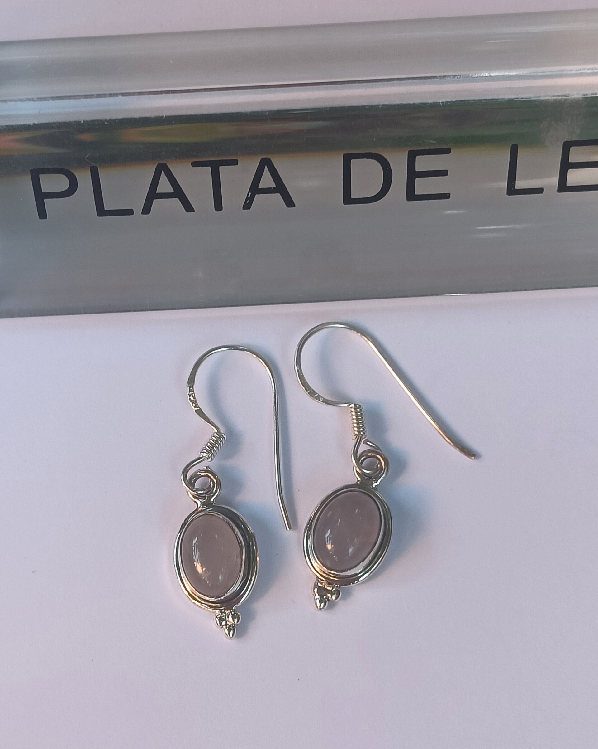 Pendientes  cuarzo rosa - 4