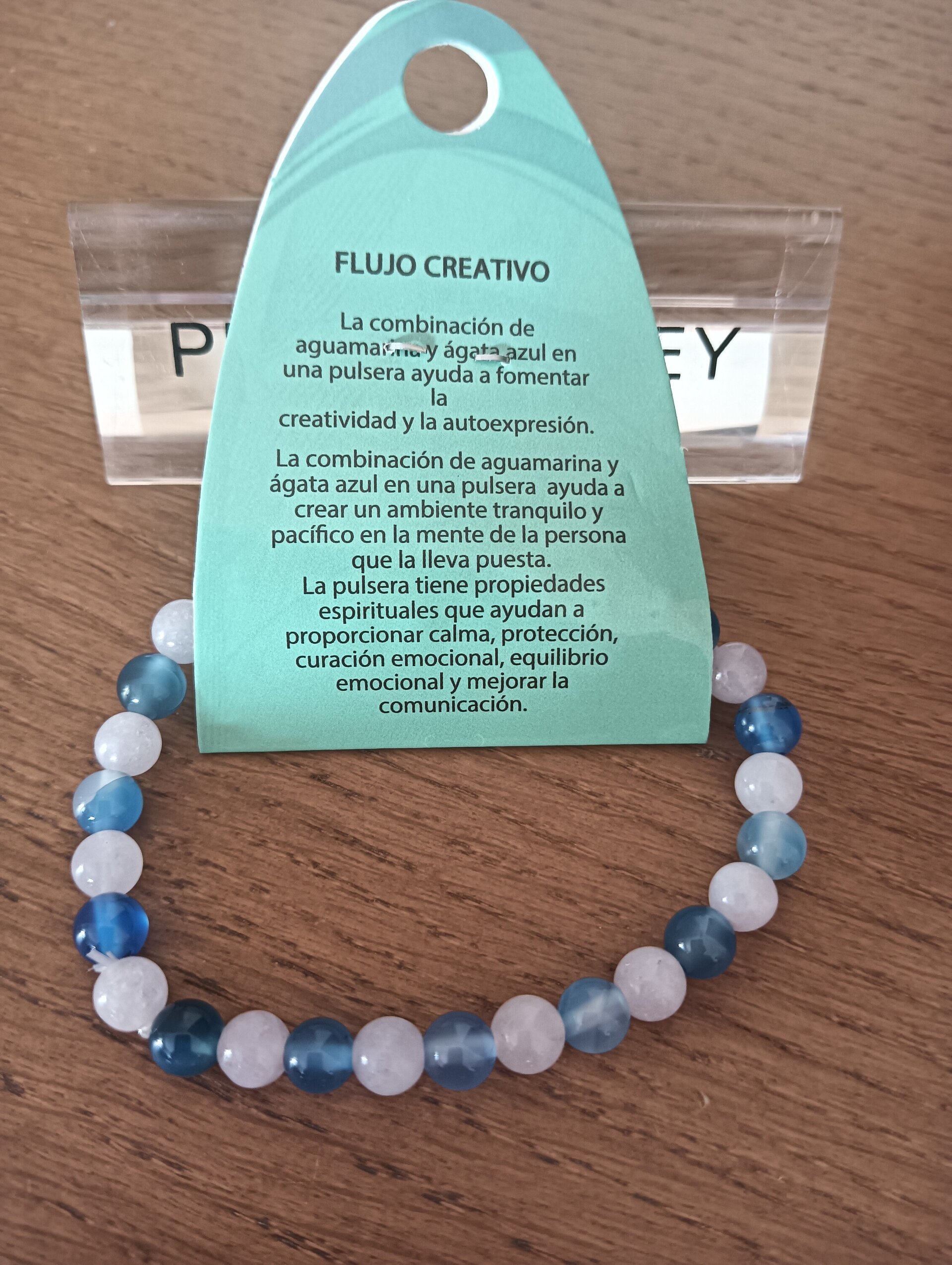 Pulsera aguamarina y ágata azul - 2