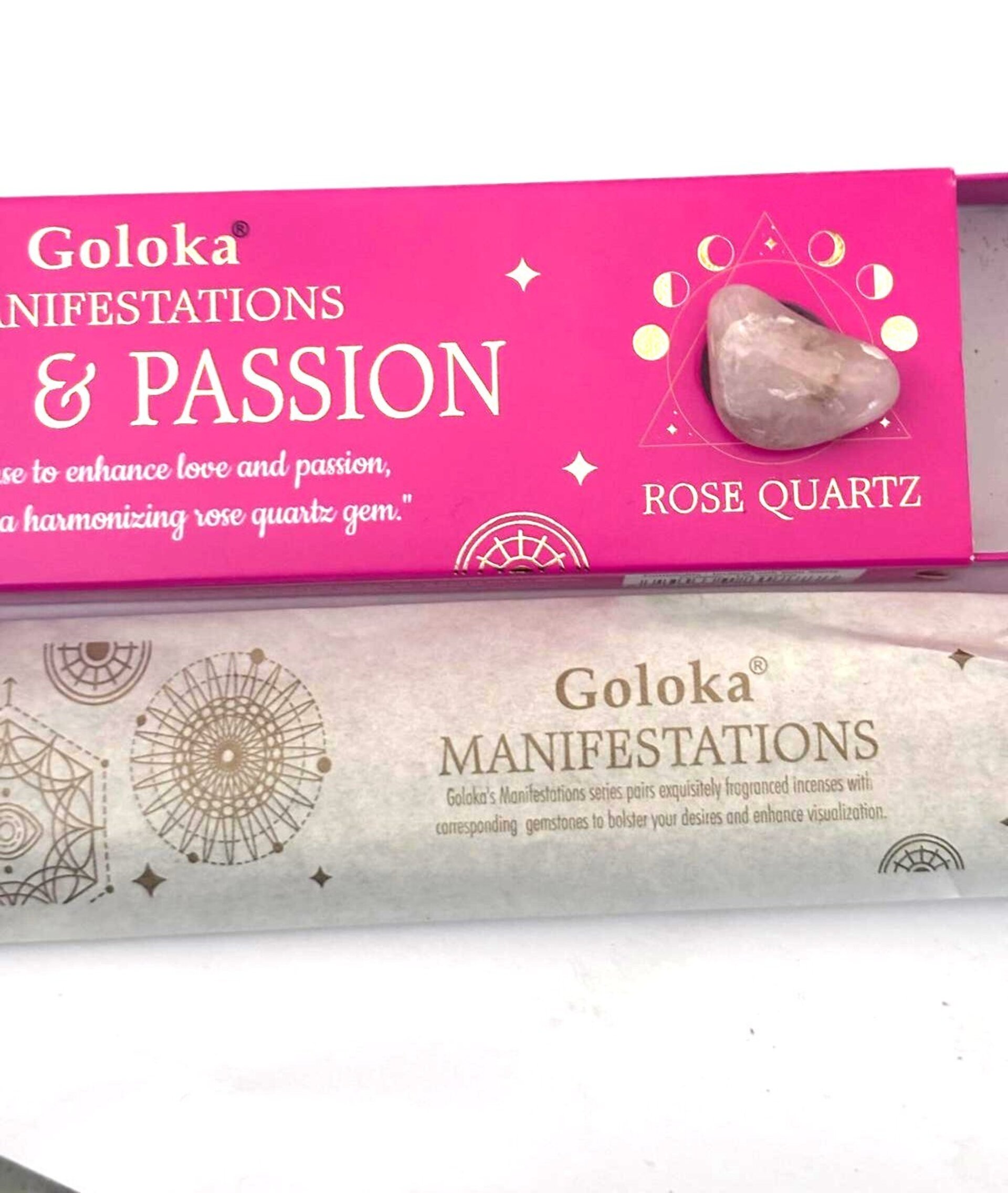 incienso- AMOR Y PASIÓN- CON PIEDRA DE CUARZO ROSA-goloka - 2