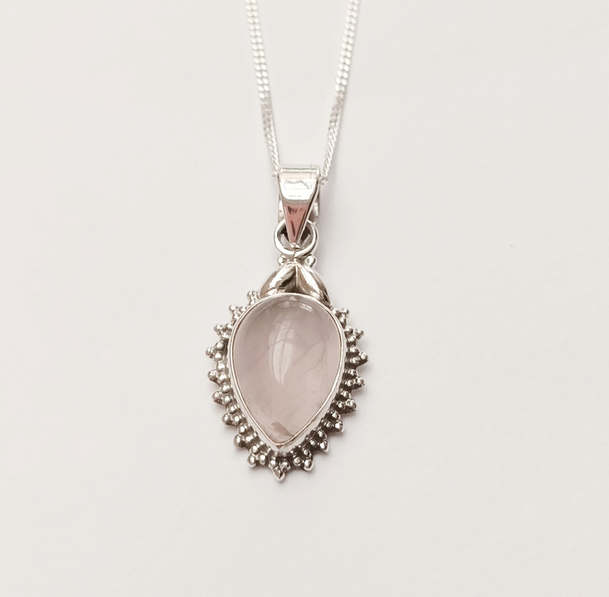 Collar  piedra cuarzo rosa - 4