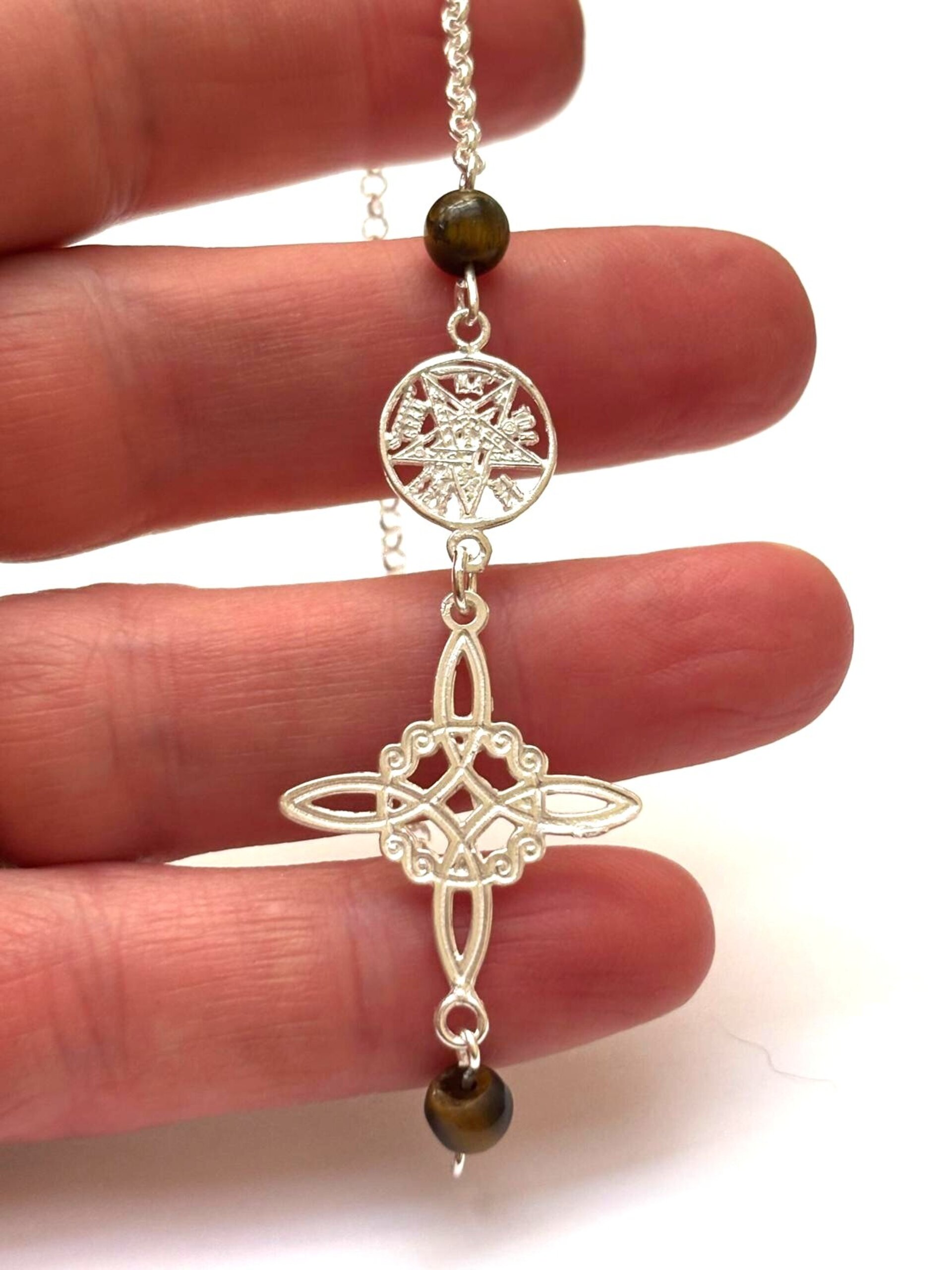 Pulsera amuleto doble protección con piedra de ojo de tigre natural - 4