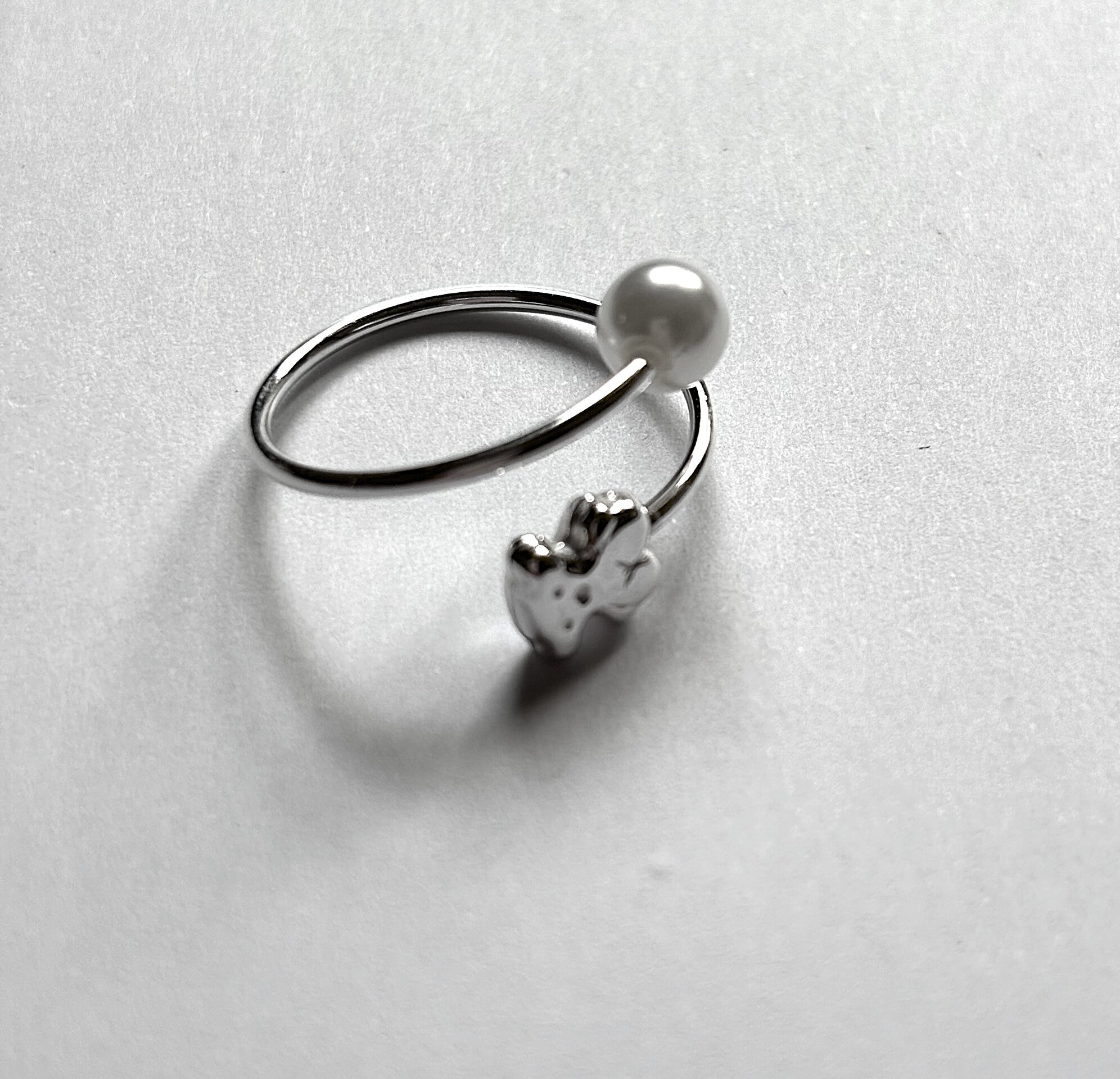 Anillo ajustable oso y perla - 4