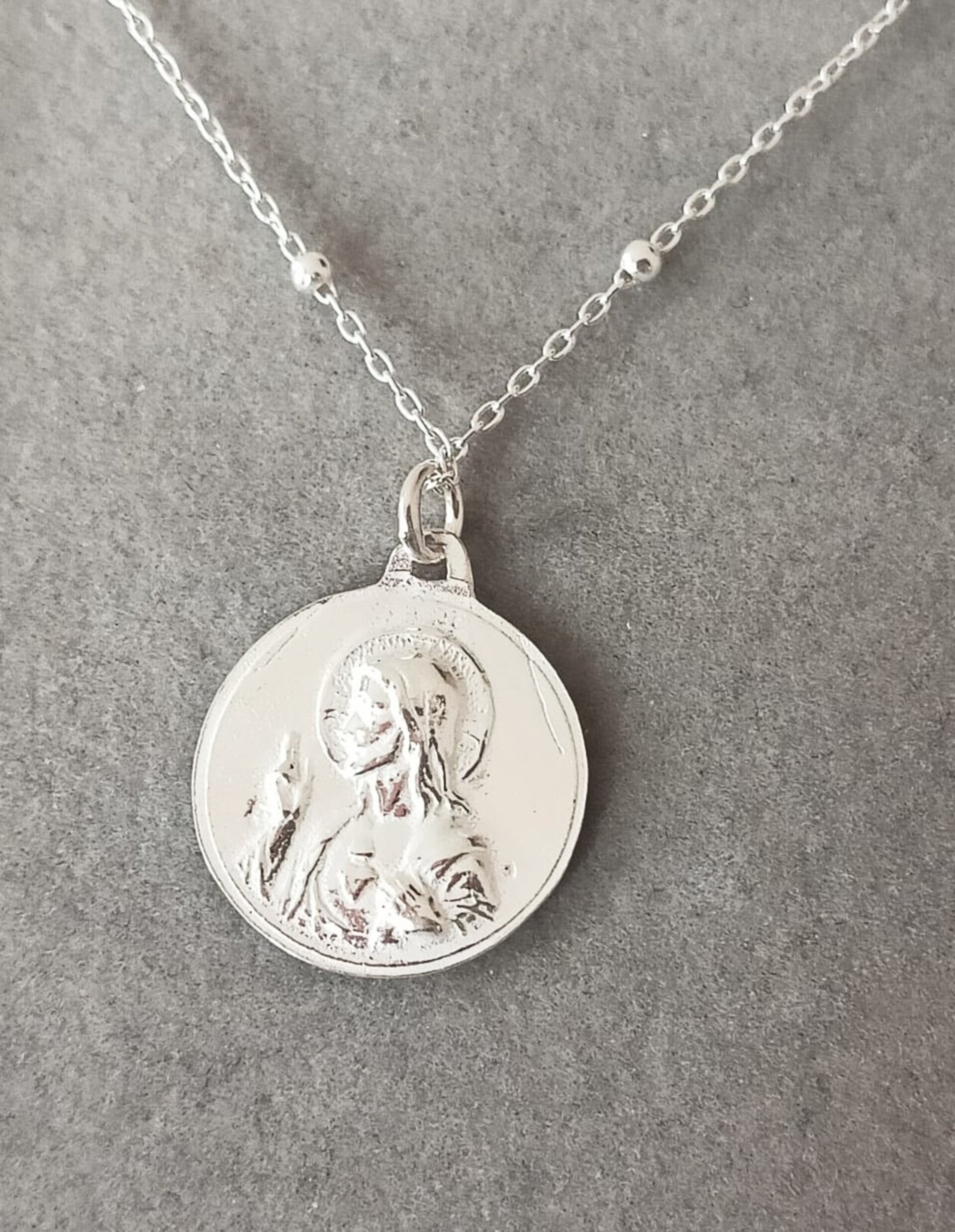 Collar virgen del carmen doble cara - 5