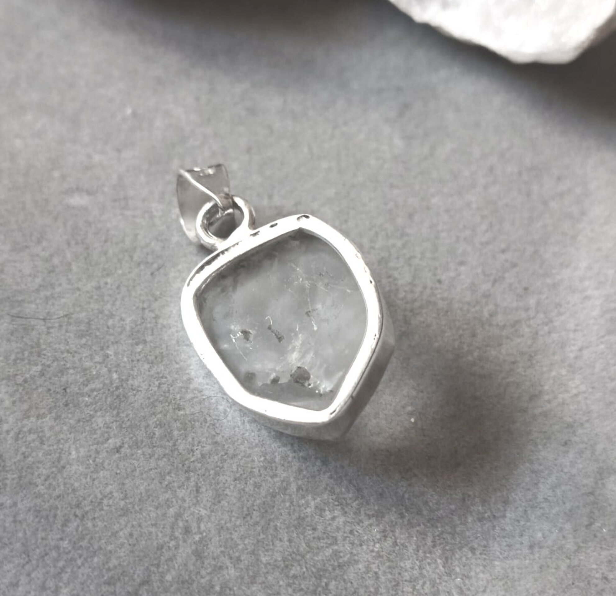 Colgante piedra natural cuarzo diamante herkimer - 2