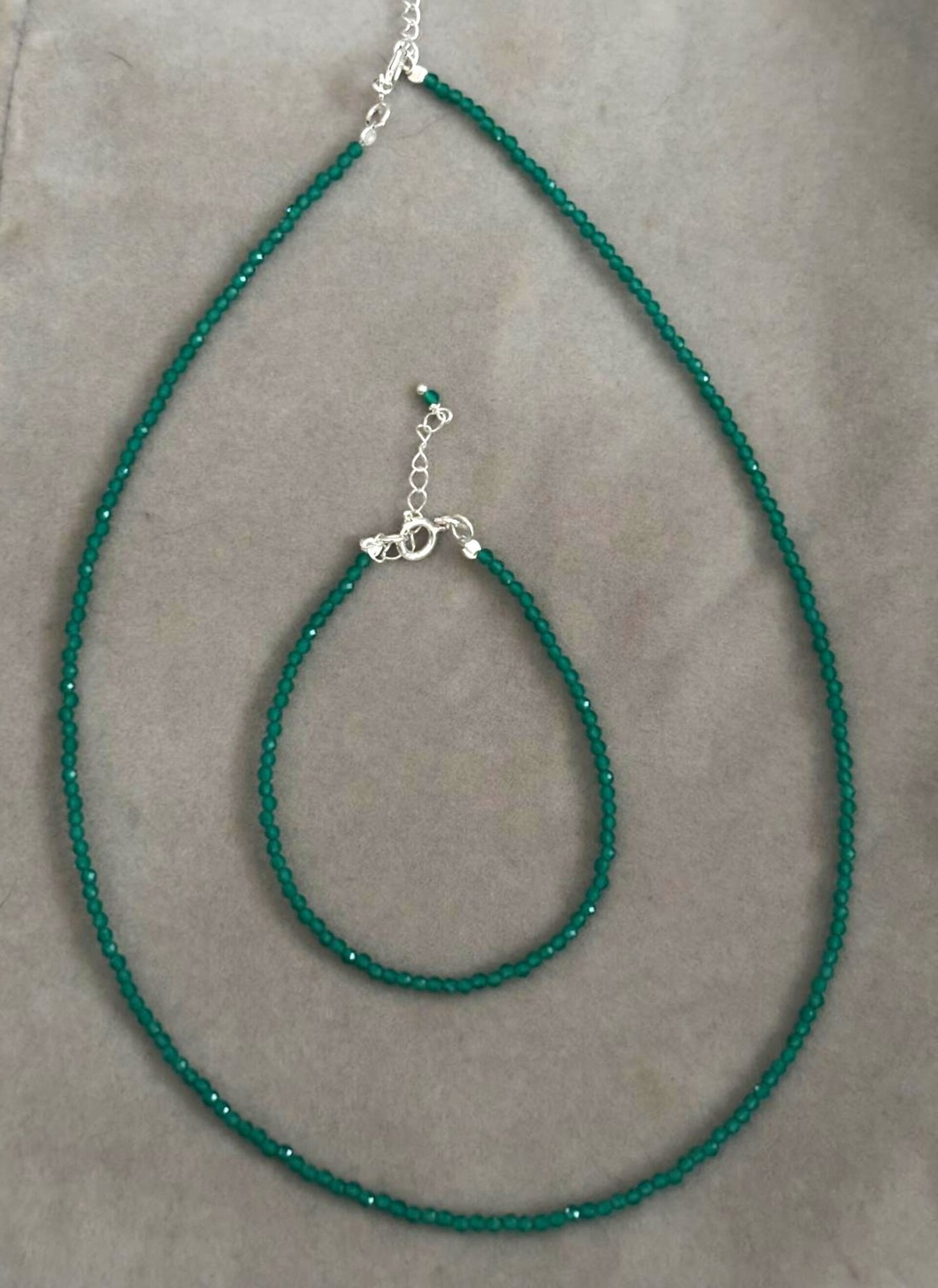 conjunto esmeralda facetada - 2