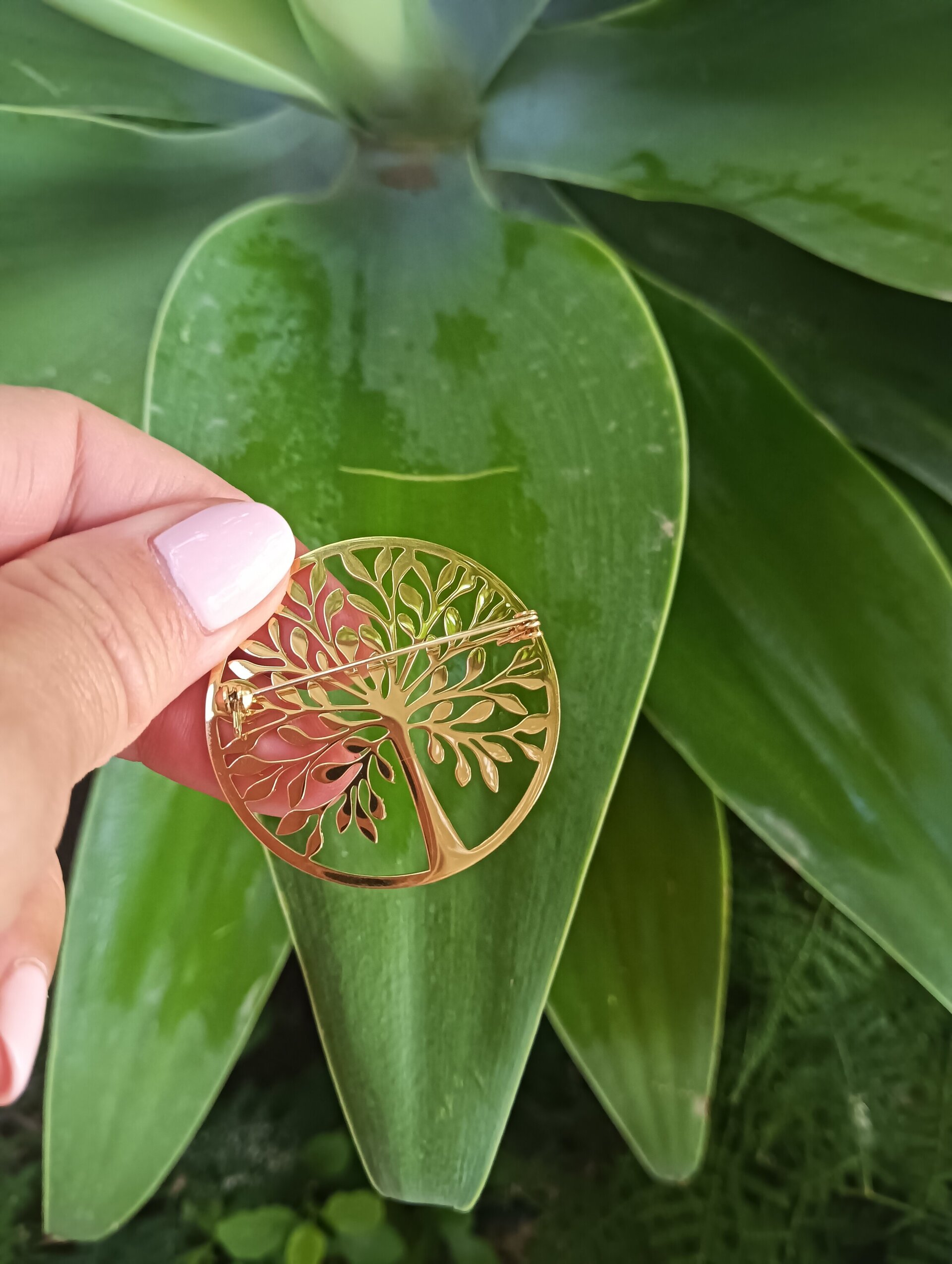 Broche árbol de la vida dorado - 2