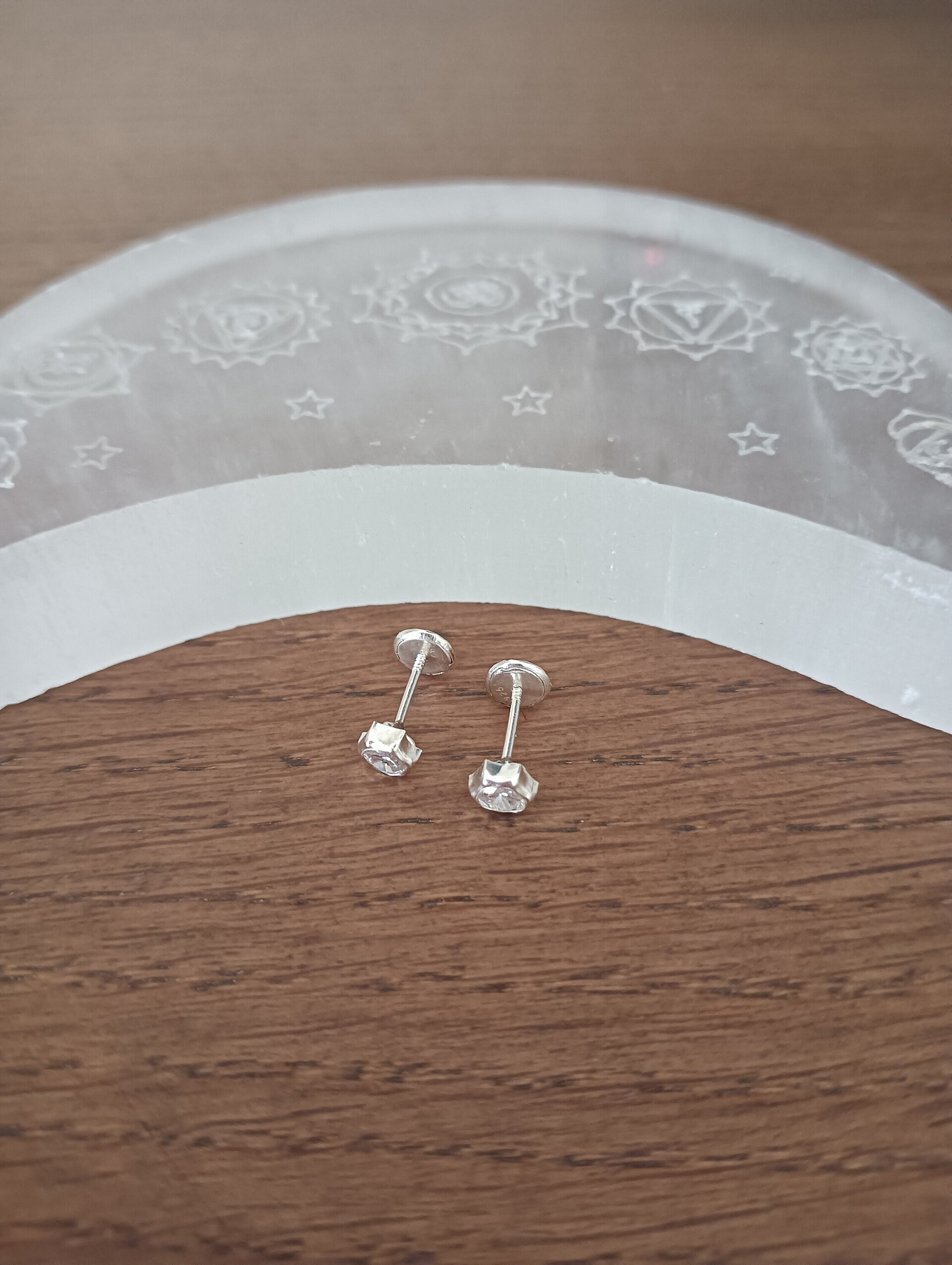 Pendientes hexagonales circonita - 3