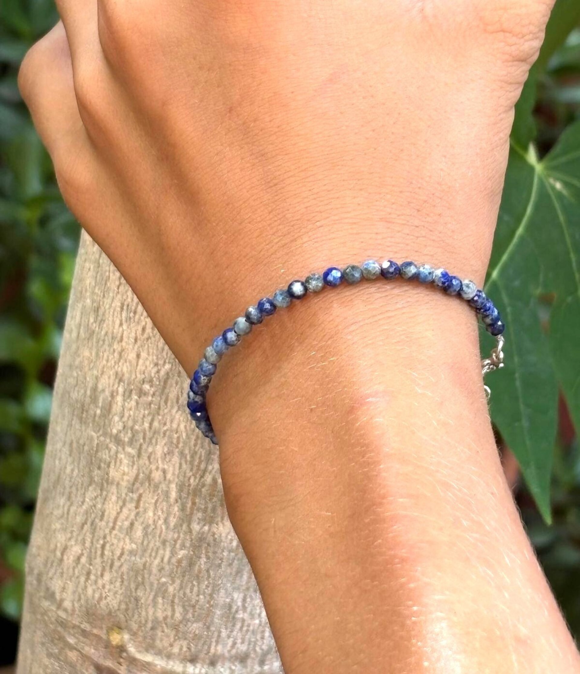 Pulsera ajustable piedra natural de lapizlázuli - 2