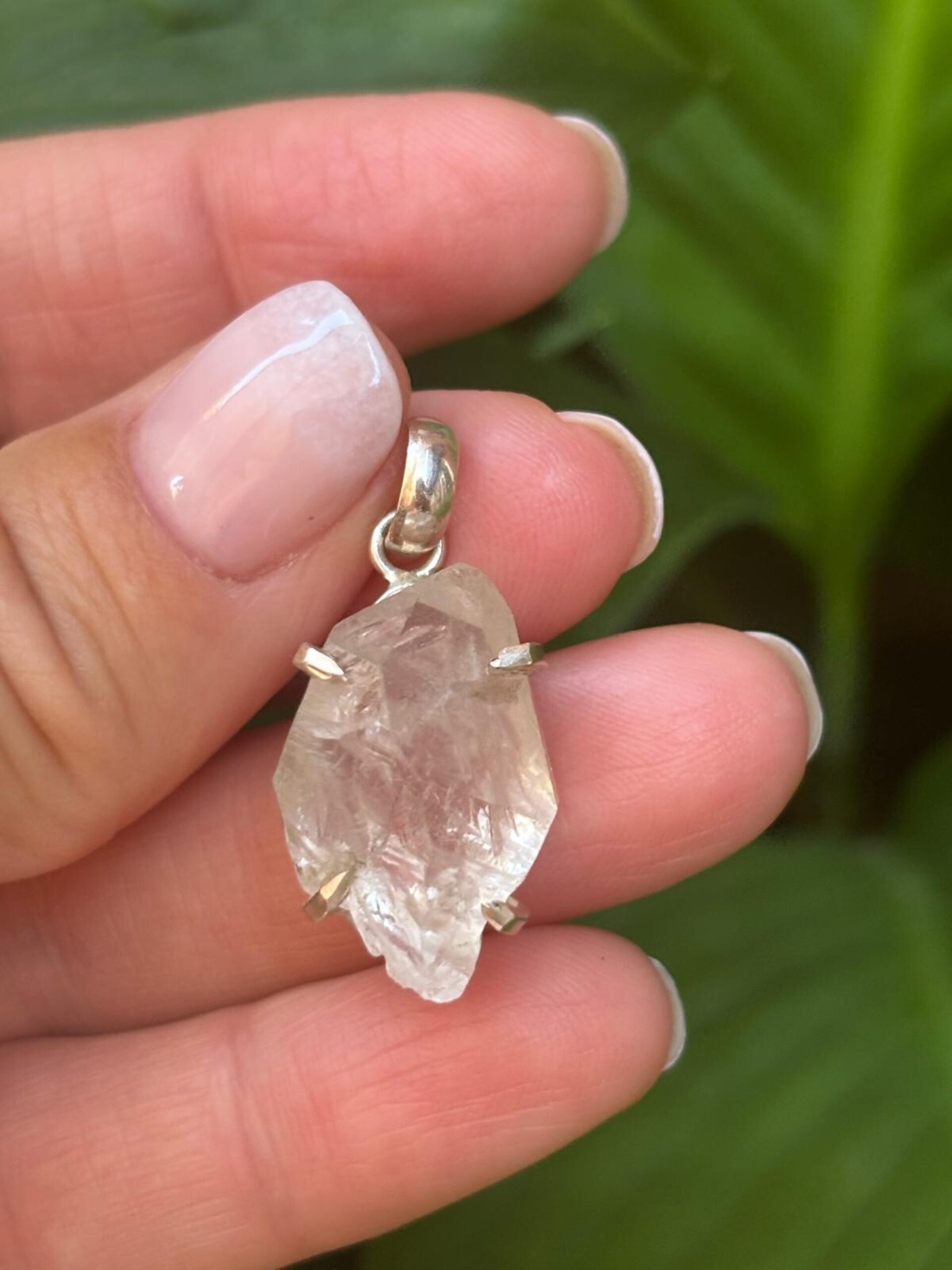 colgante piedra natural cuarzo diamante herkimer - 5