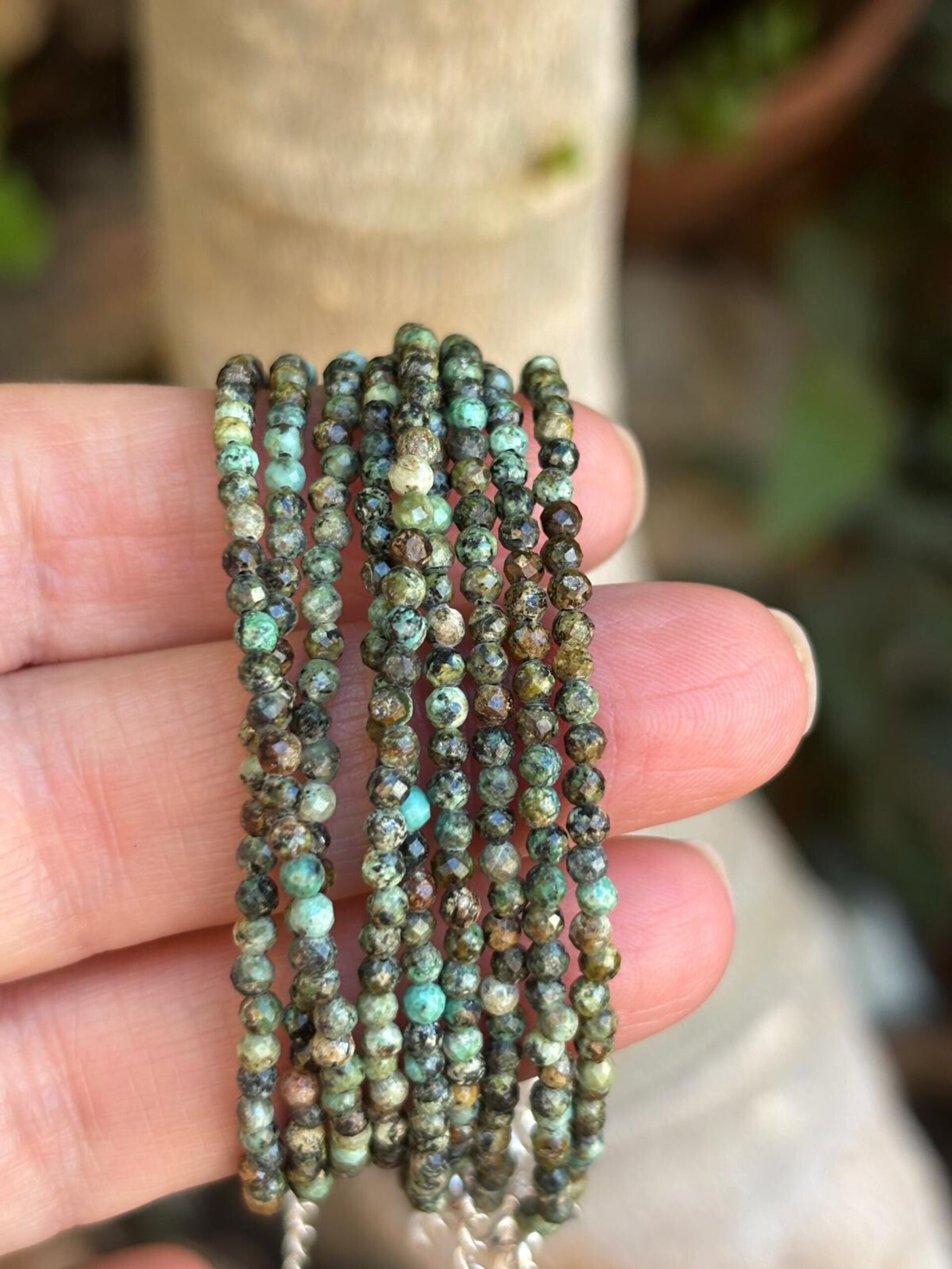 pulsera facetada turquesa africana - 8