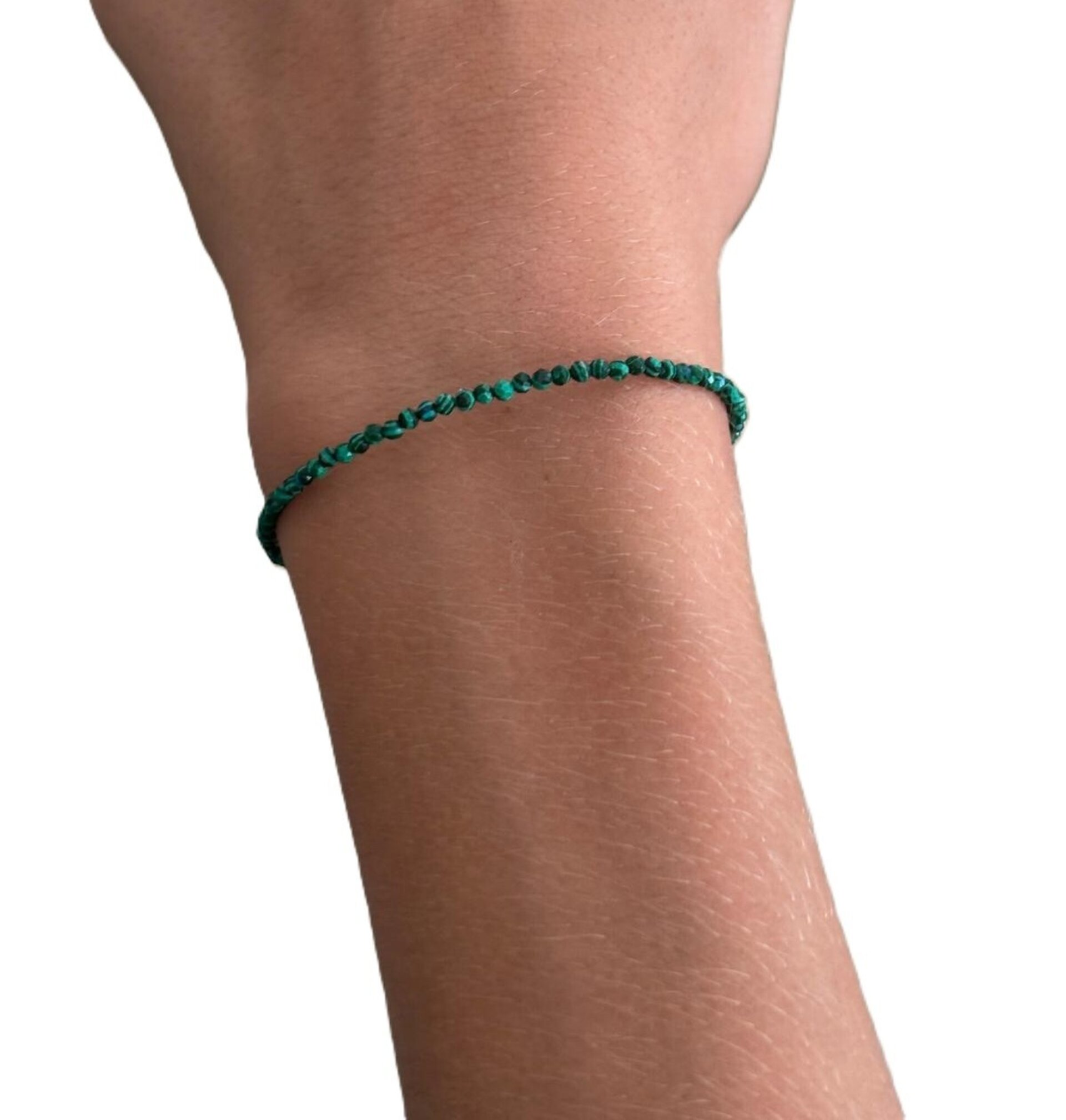 Pulsera piedra malaquita plata de ley - 2