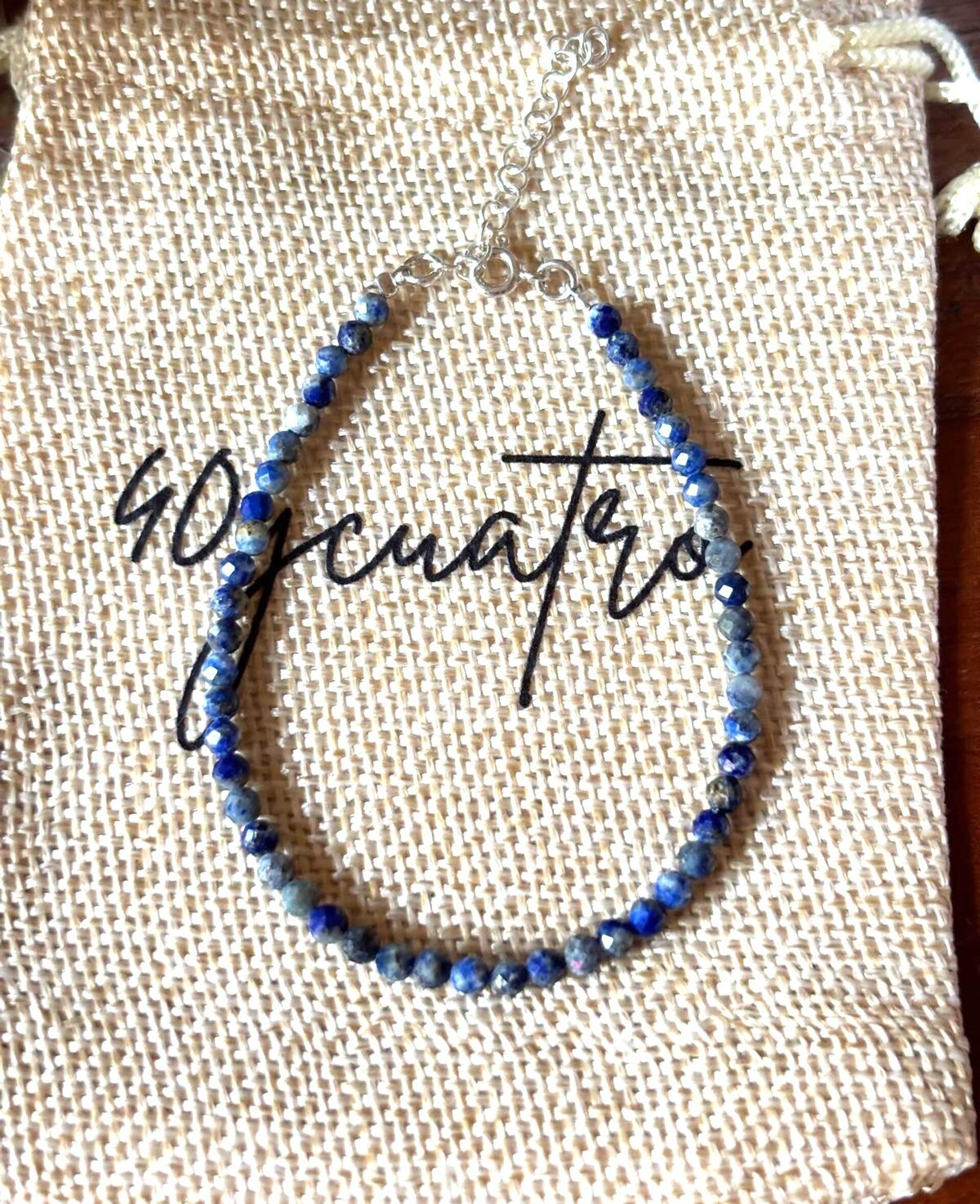 Pulsera ajustable piedra natural de lapizlázuli - 7