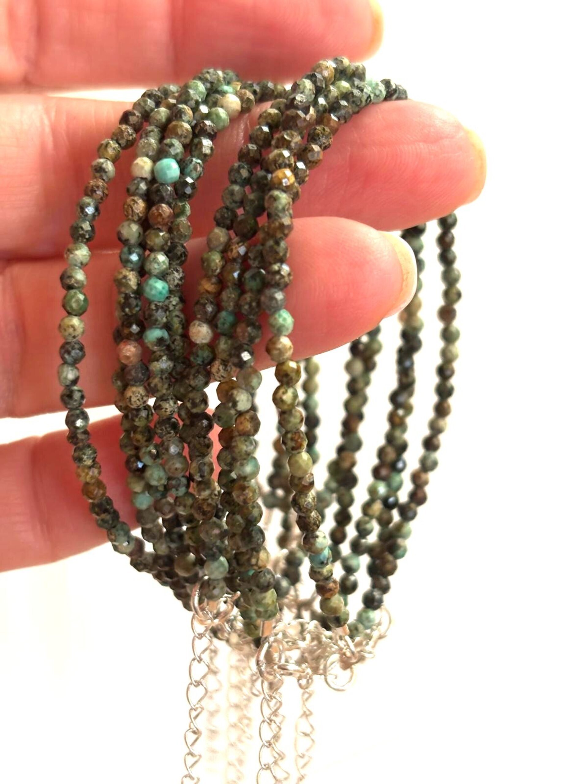pulsera facetada turquesa africana - 3