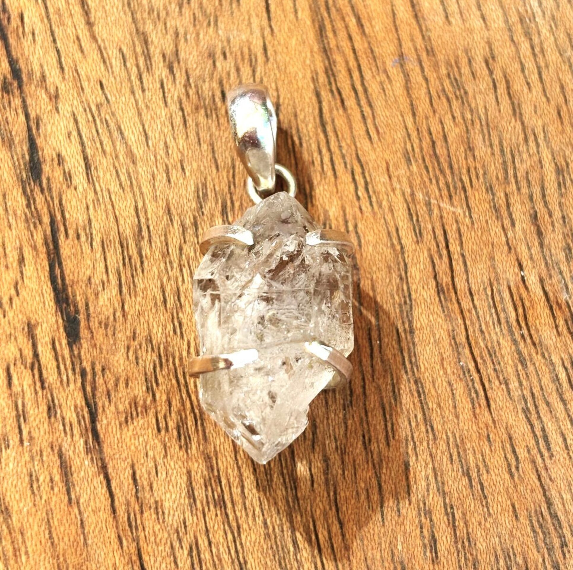 colgante piedra natural cuarzo diamante herkimer - 4