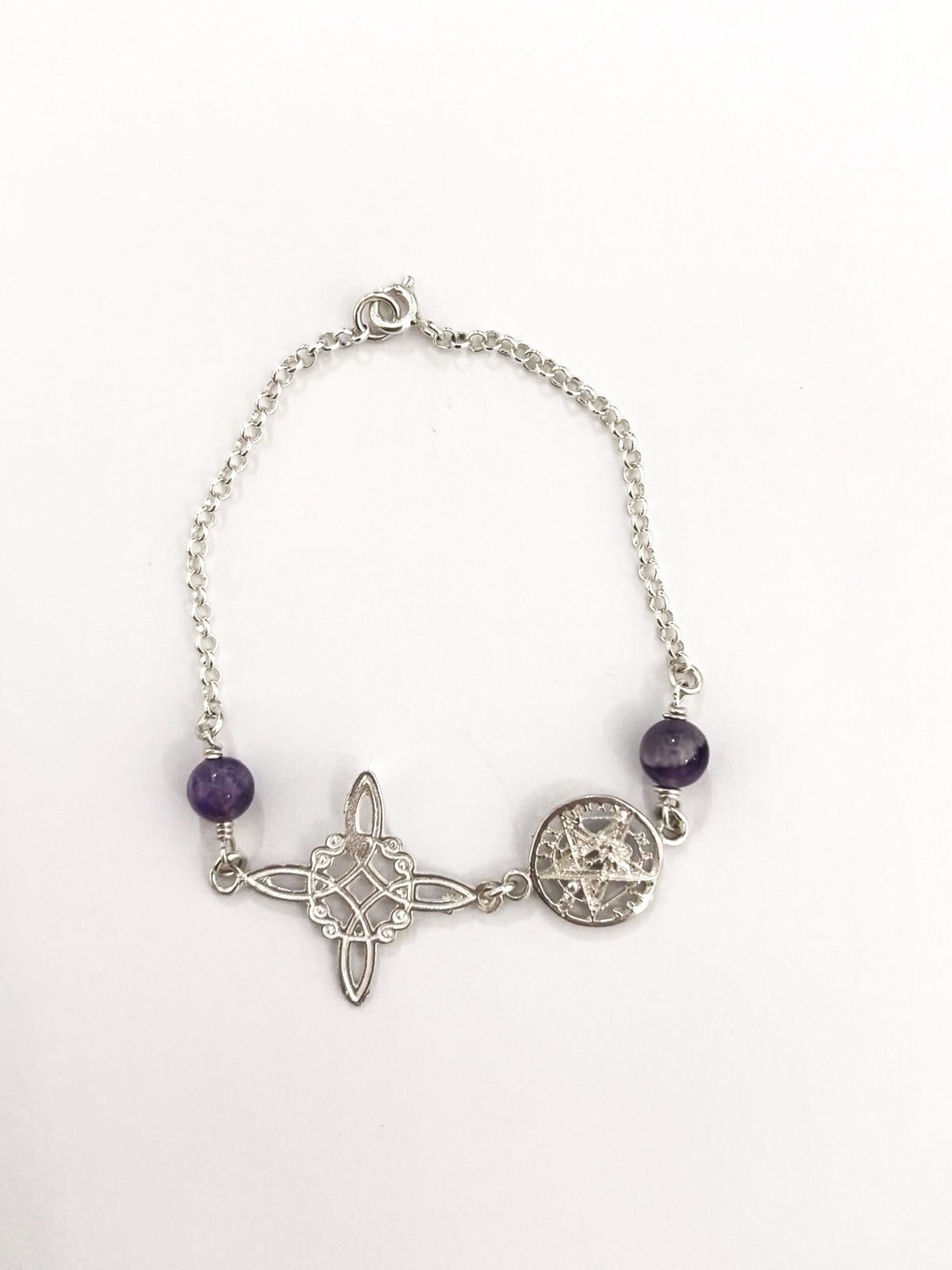 Pulsera amuleto doble protección con amatista - 3