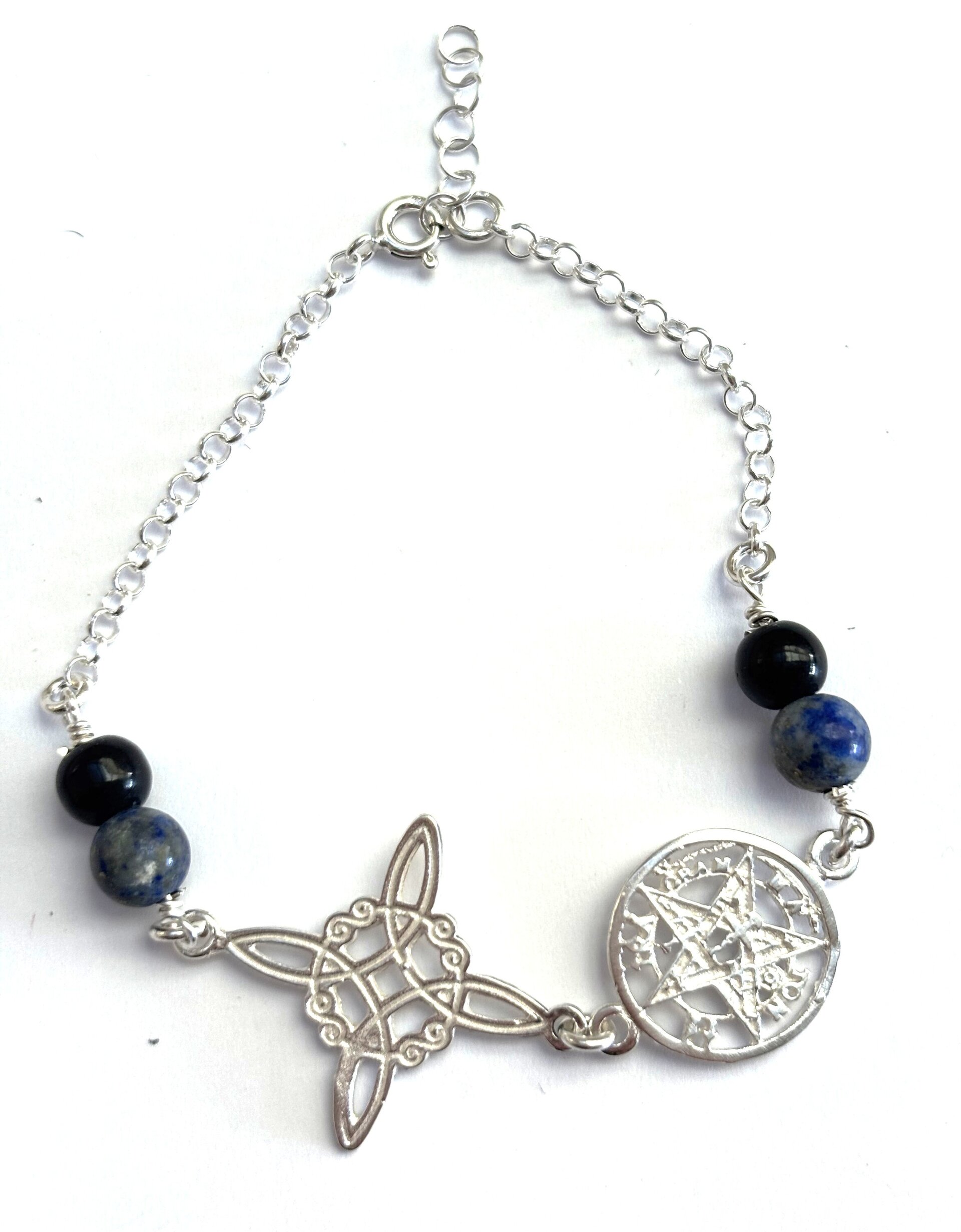 Pulsera amuleto doble protección  lapizlázuli y turmalina - 3