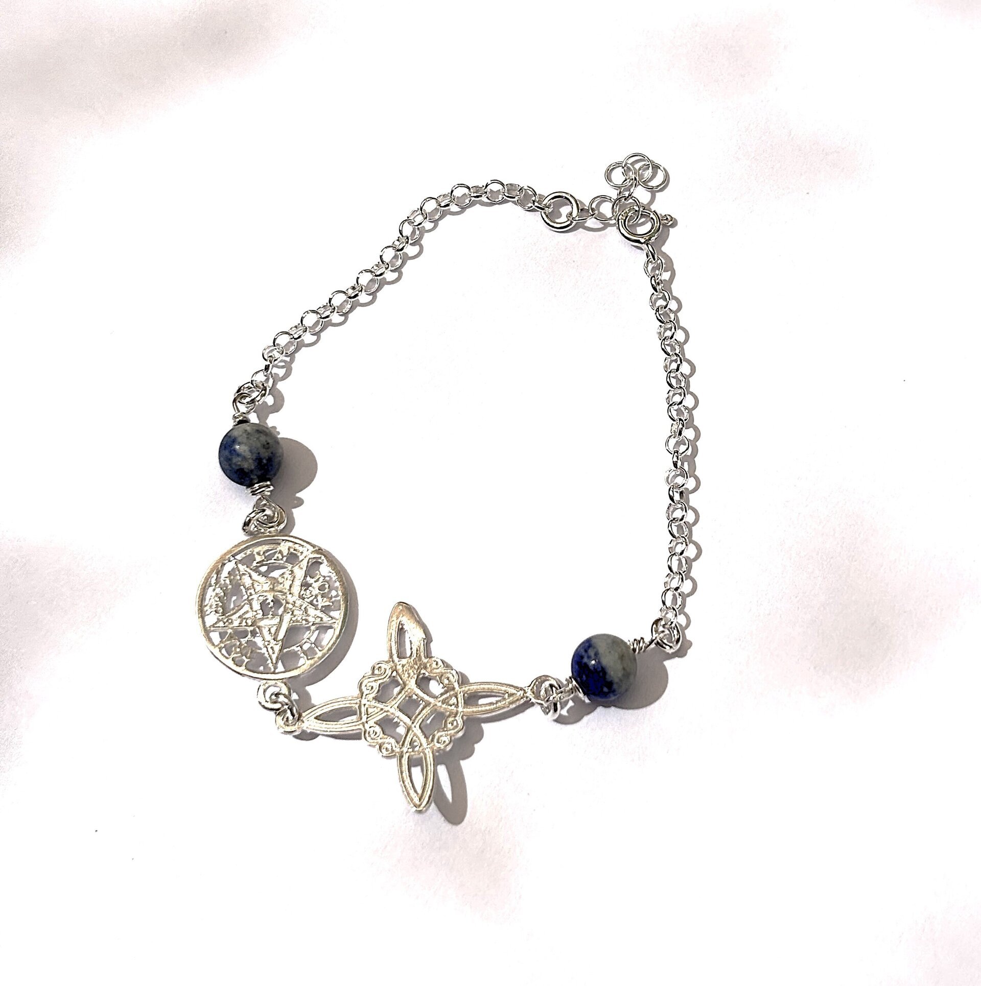 Pulsera amuleto doble protección con piedra lapizlázuli - 5