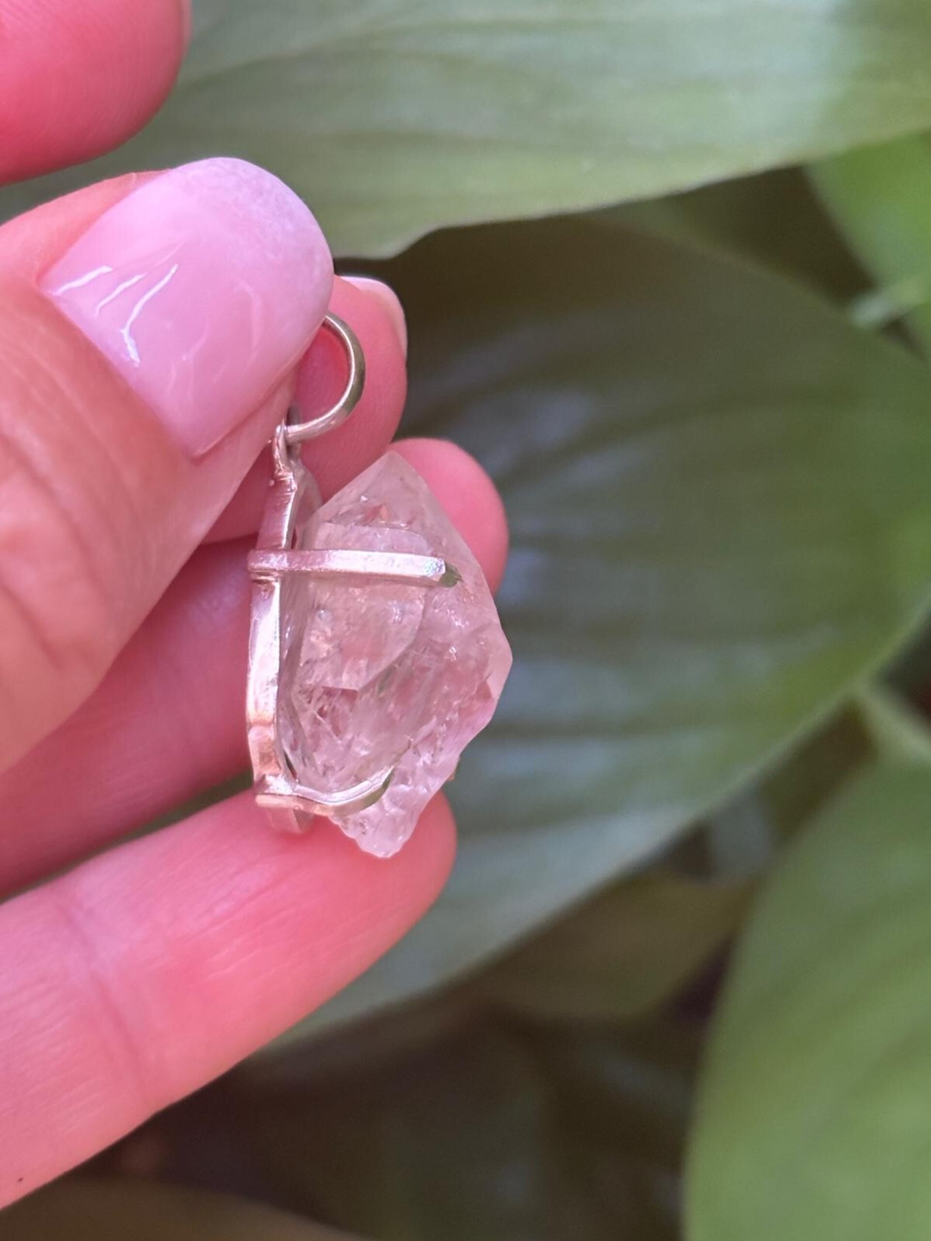 colgante piedra natural cuarzo diamante herkimer - 6