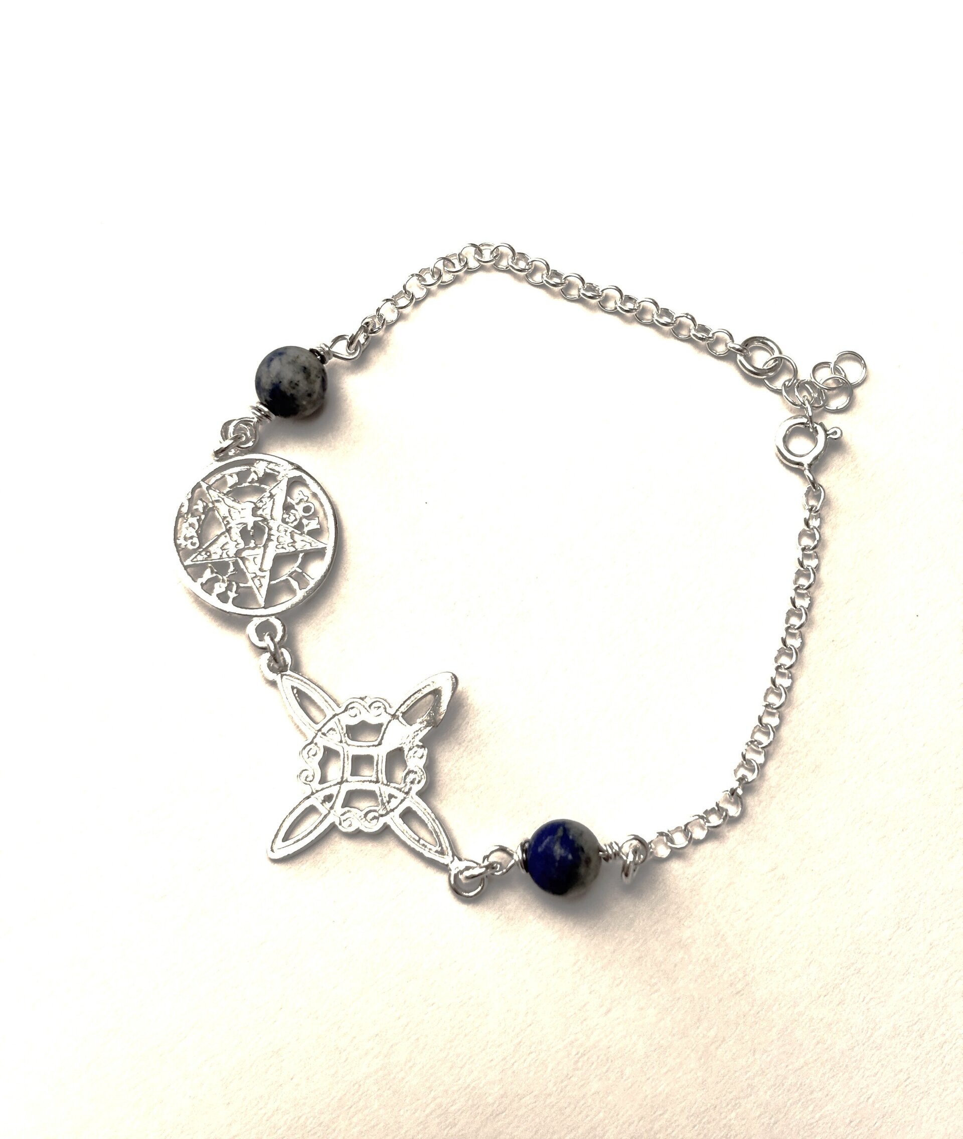 Pulsera amuleto doble protección con piedra lapizlázuli - 2