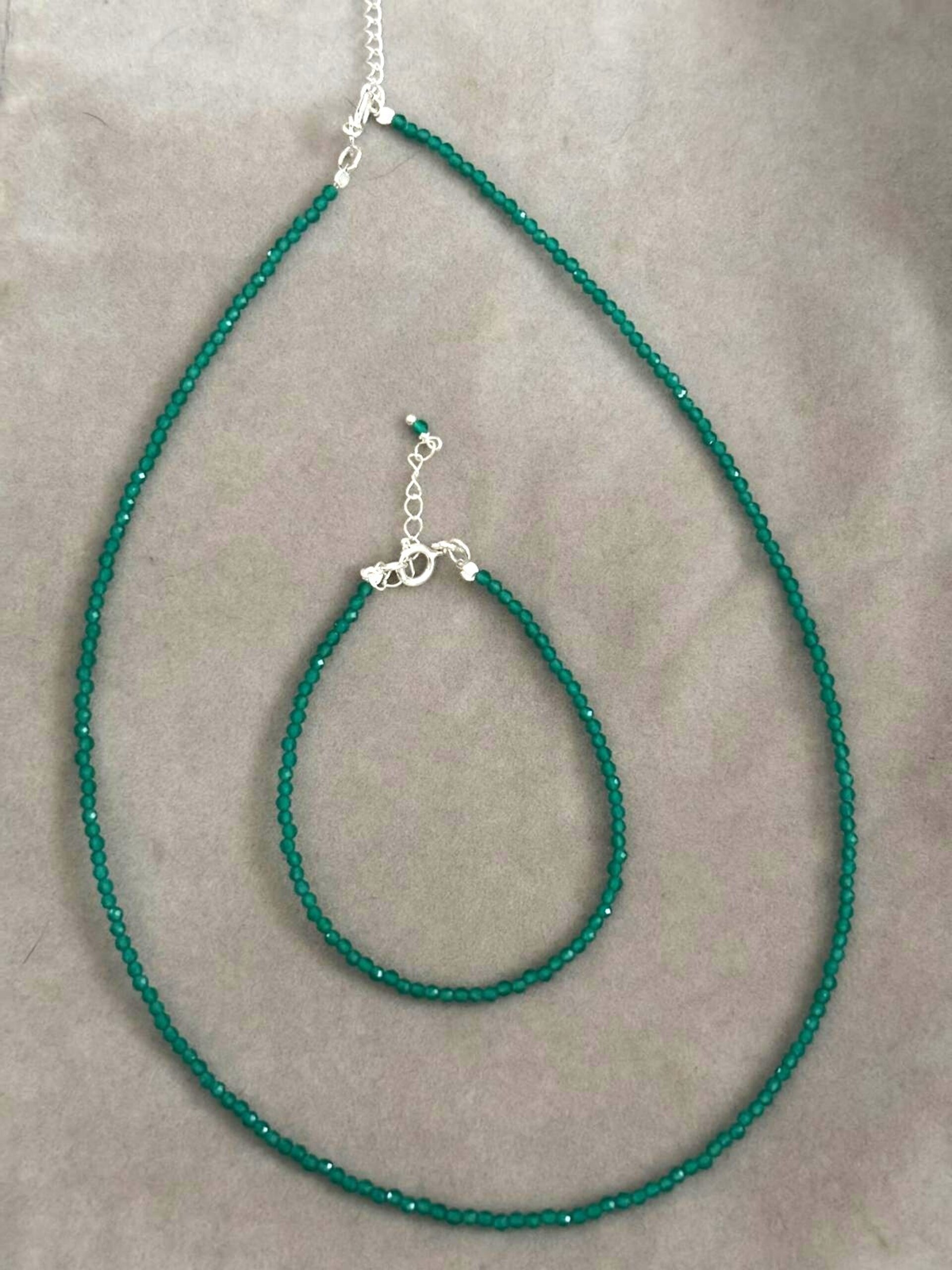 conjunto esmeralda facetada - 3