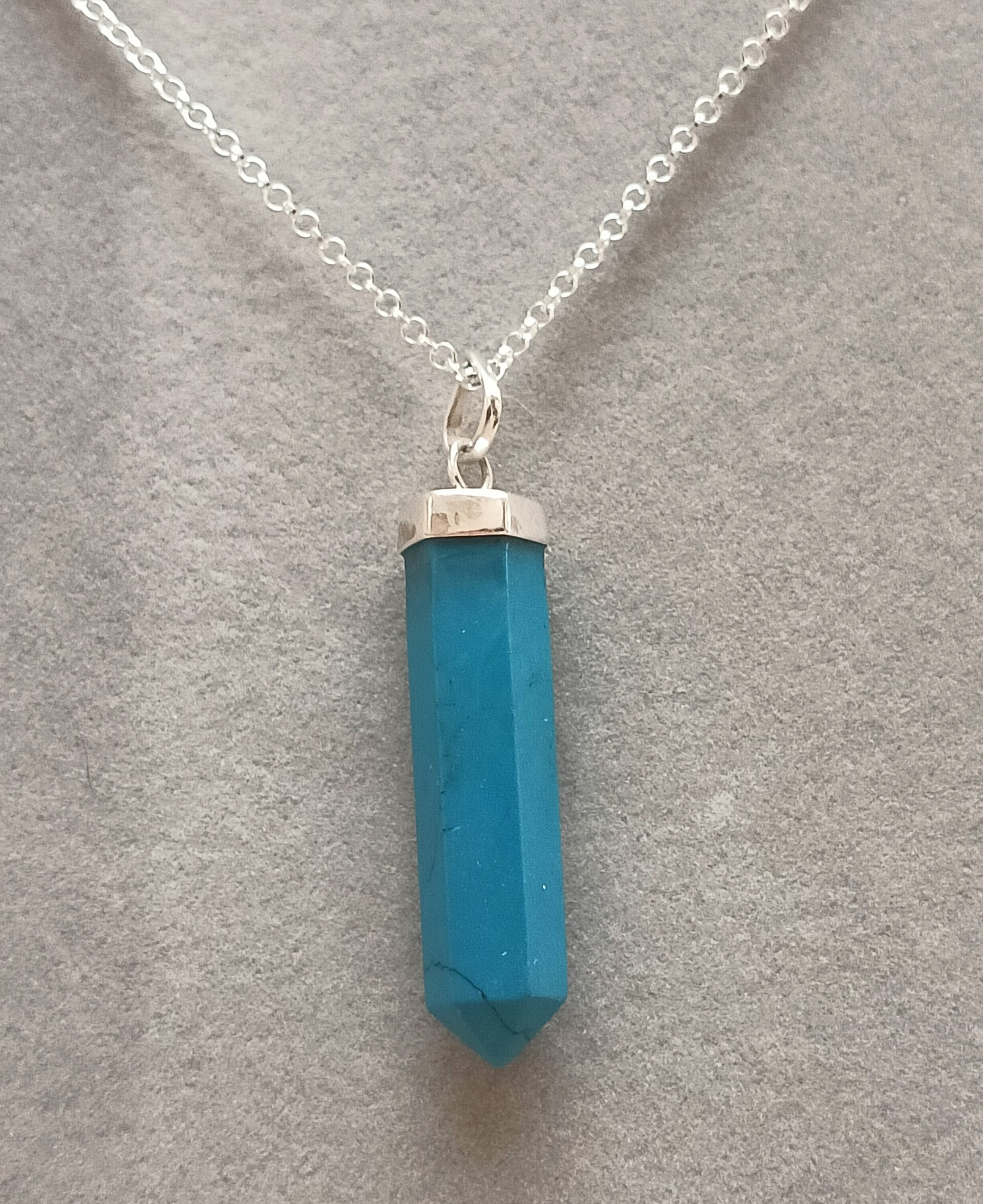Collar punta de mineral turquesa - 2
