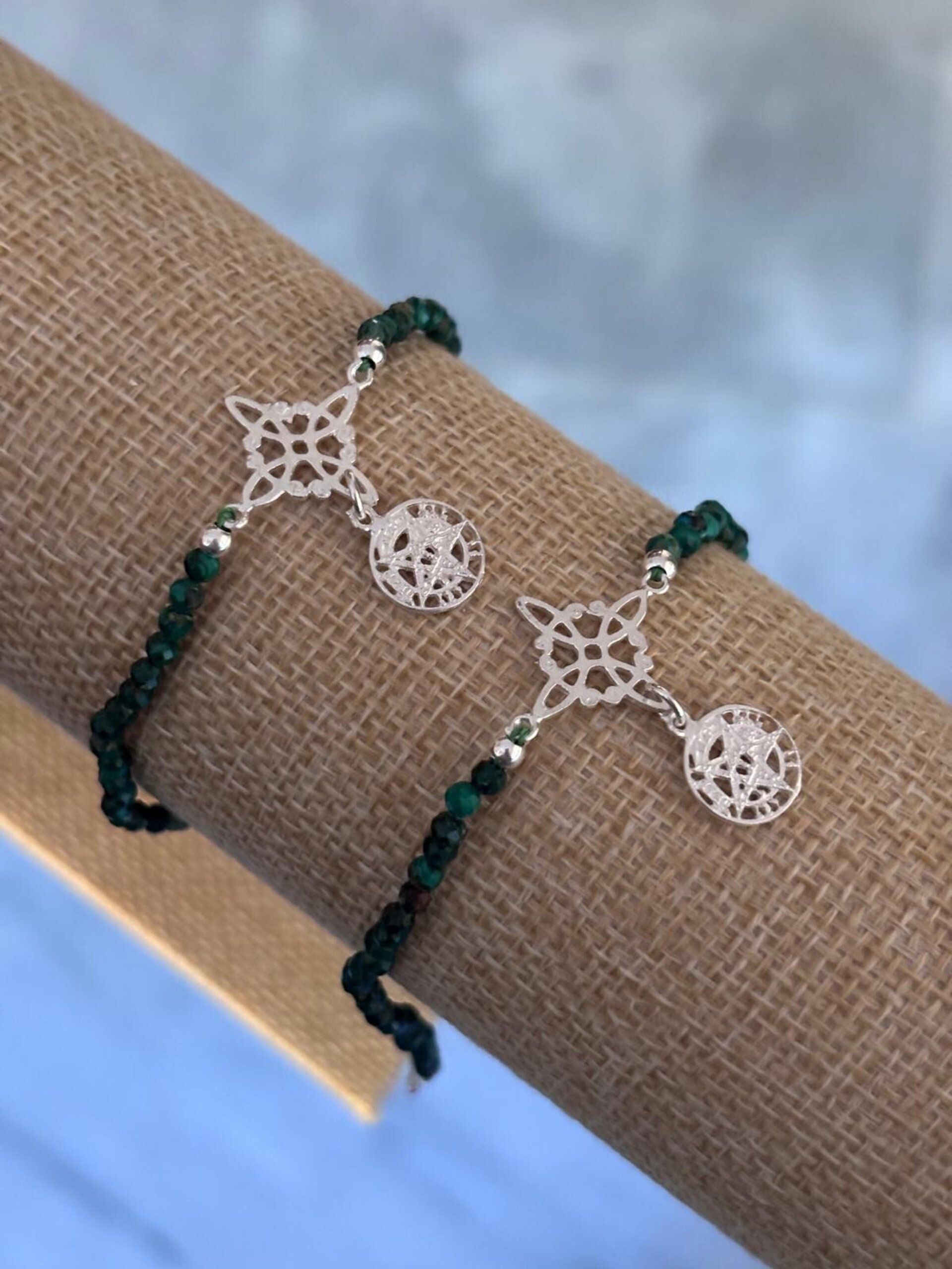 pulsera turmalina y malaquita doble protección - 7