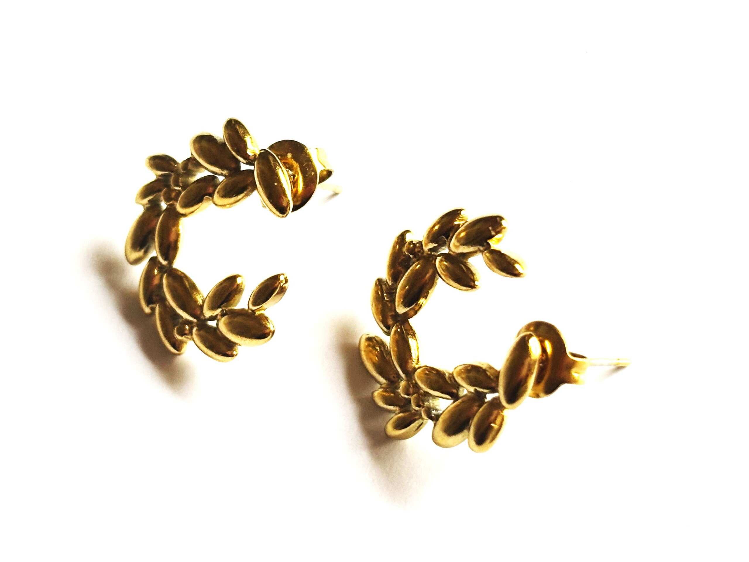 Pendientes flor dorada - 4