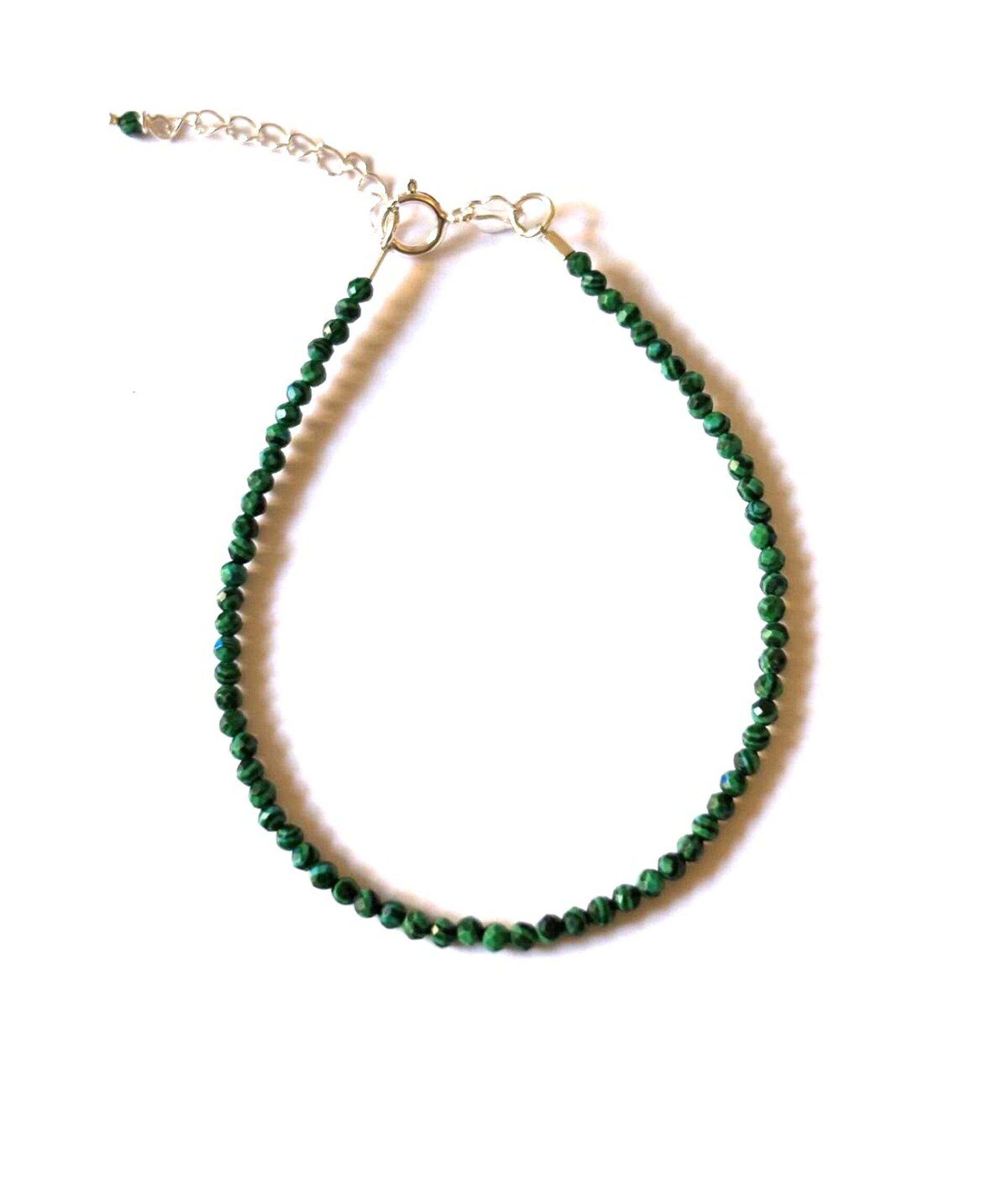 Pulsera piedra malaquita plata de ley - 9