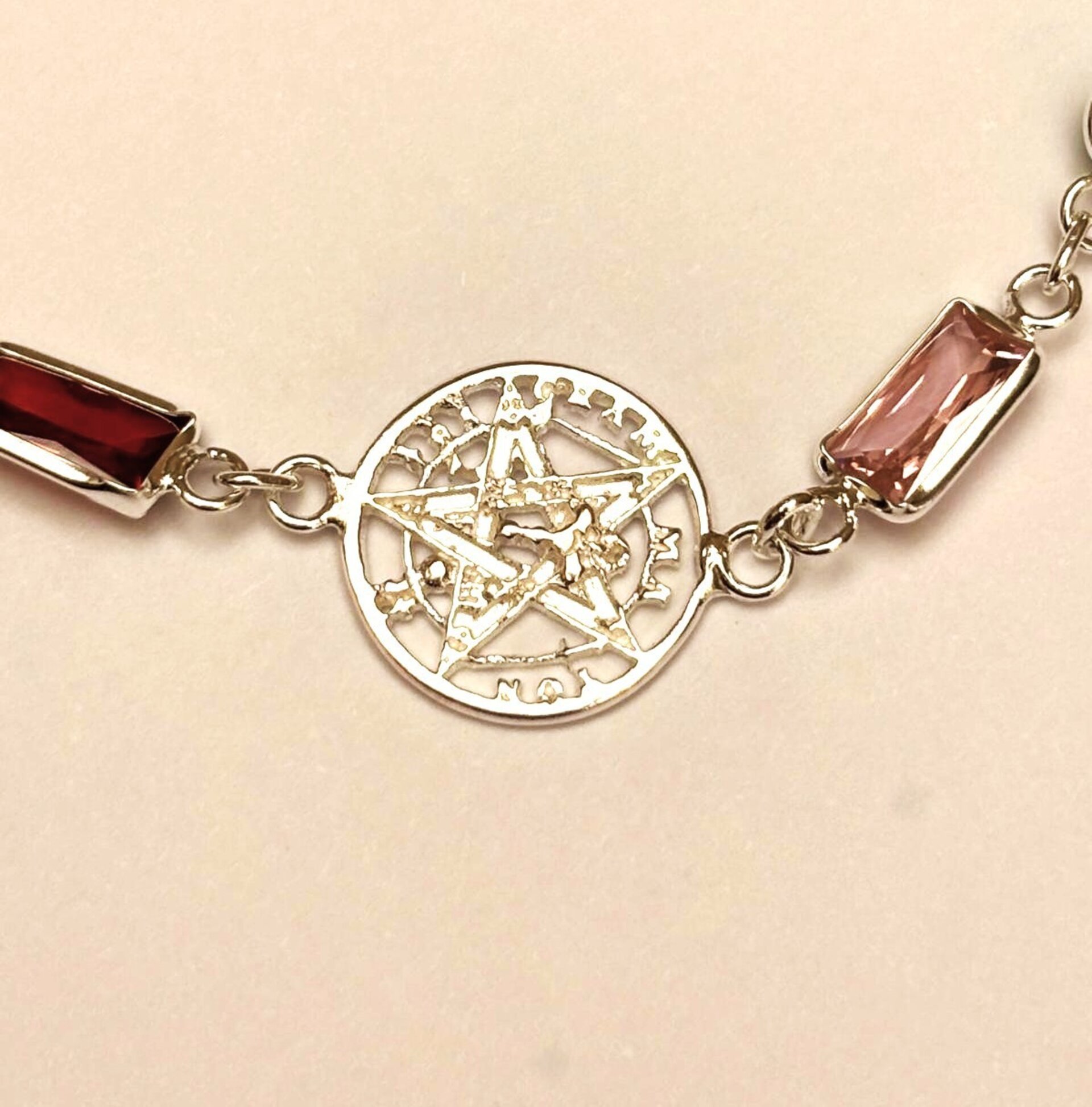 Pulsera amuleto tetragrámaton con cristales - 5