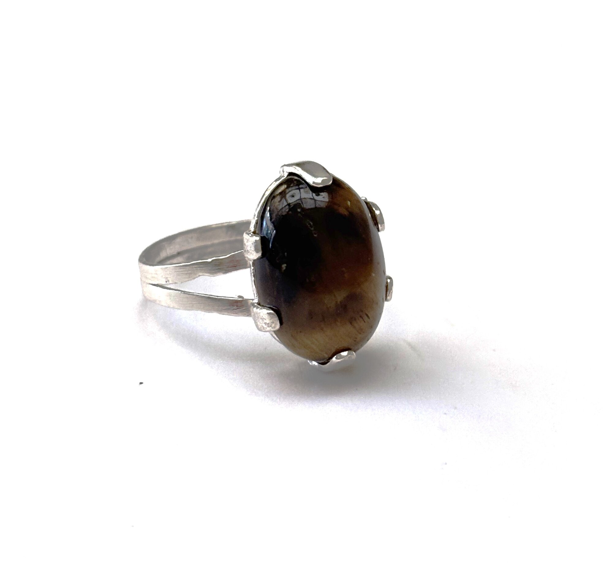 Anillo ajustable talla grande ojo de tigre - 1