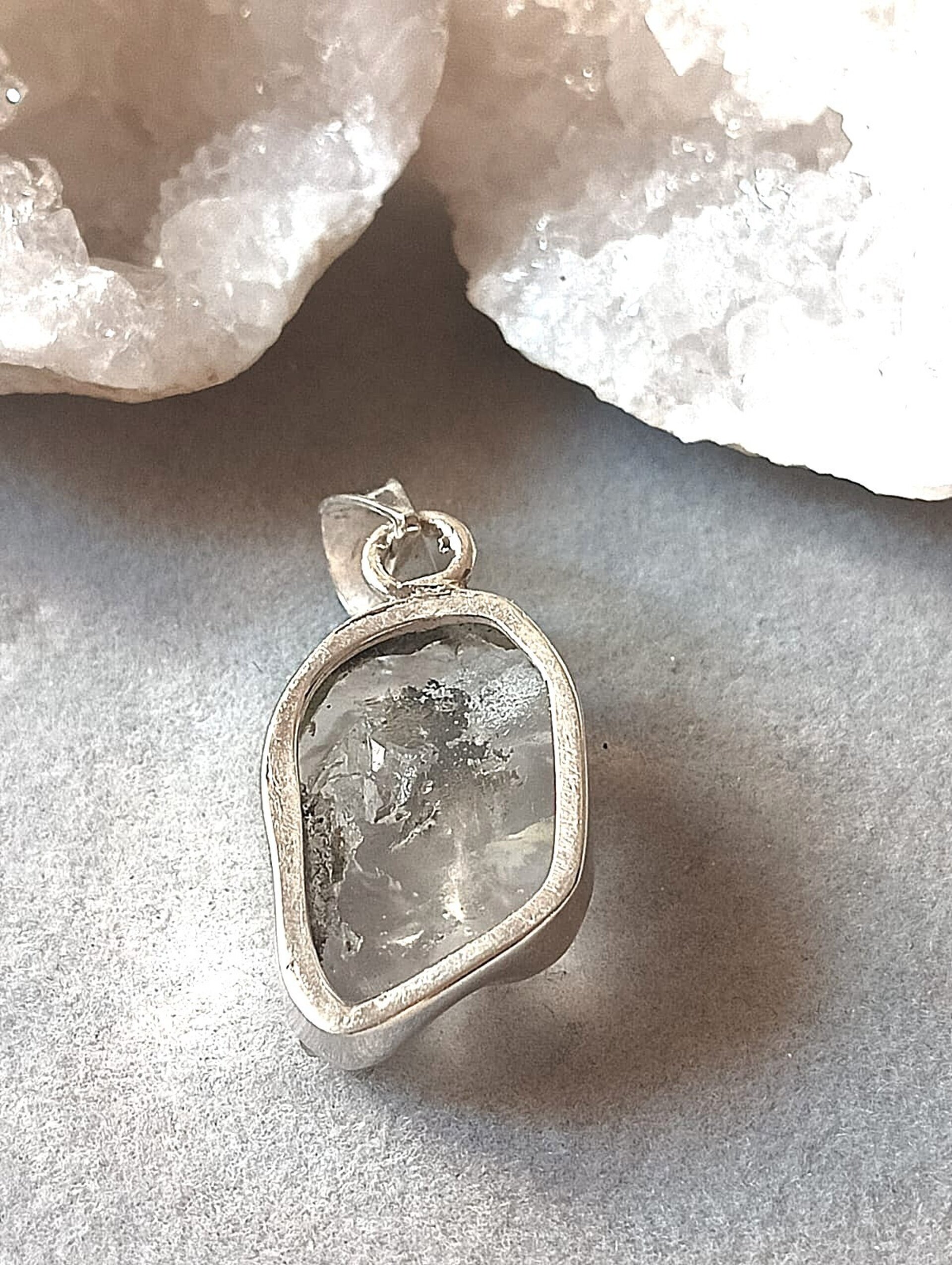 Colgante piedra natural cuarzo diamante herkimer - 6