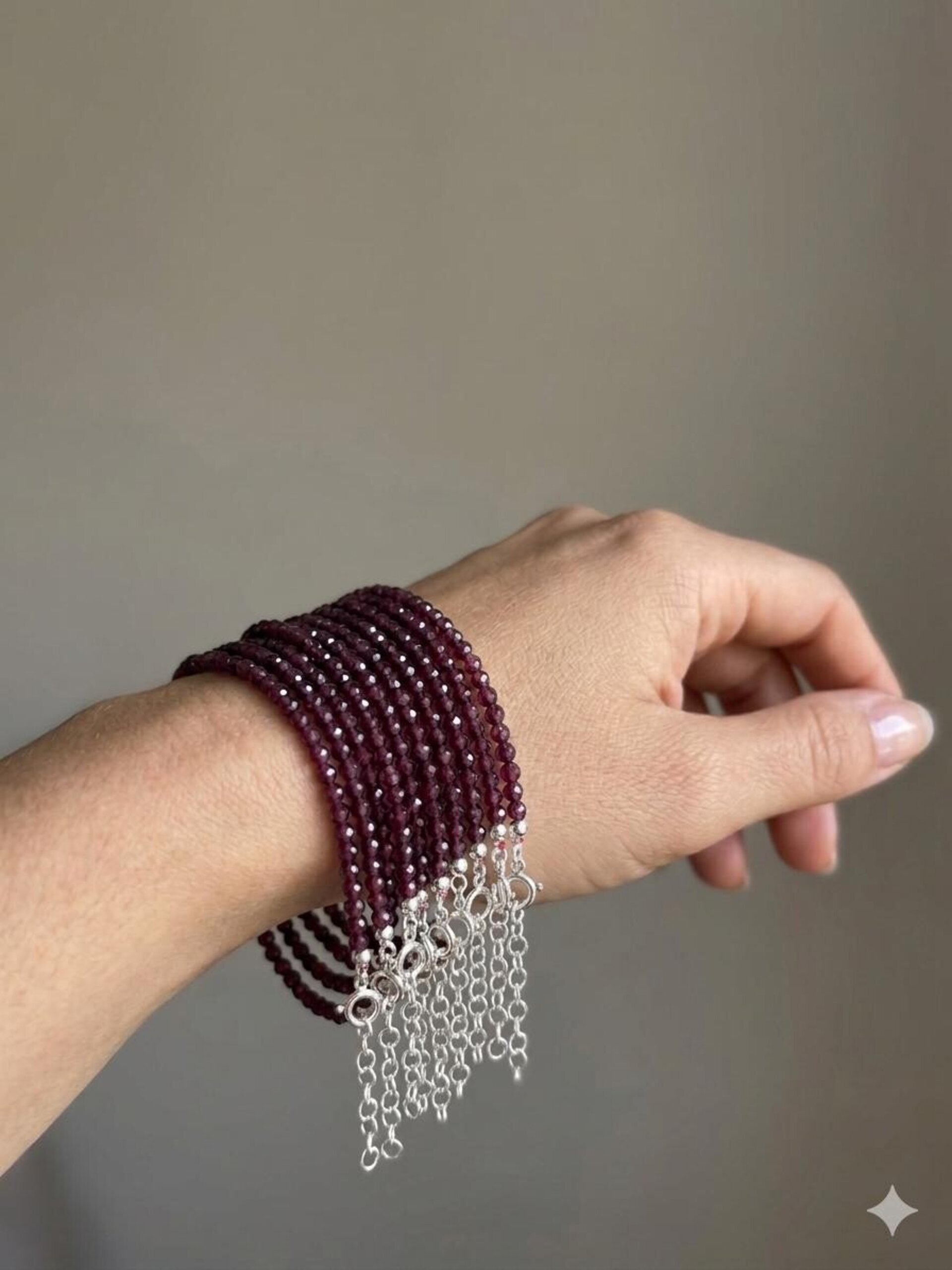 pulsera fucsia rubí natural - 1