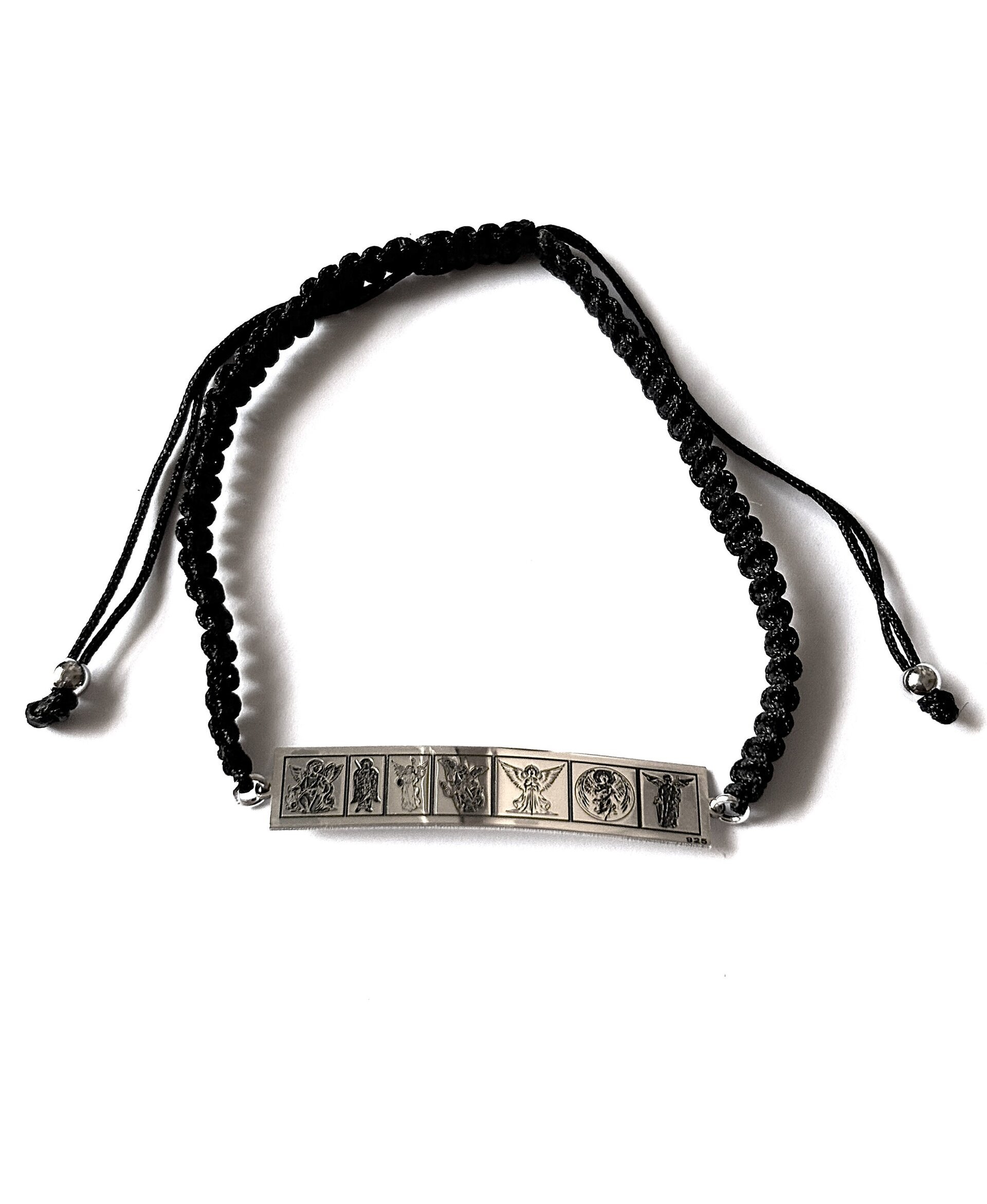 pulsera 7 arcángeles macramé y plata de ley. unisex - 3