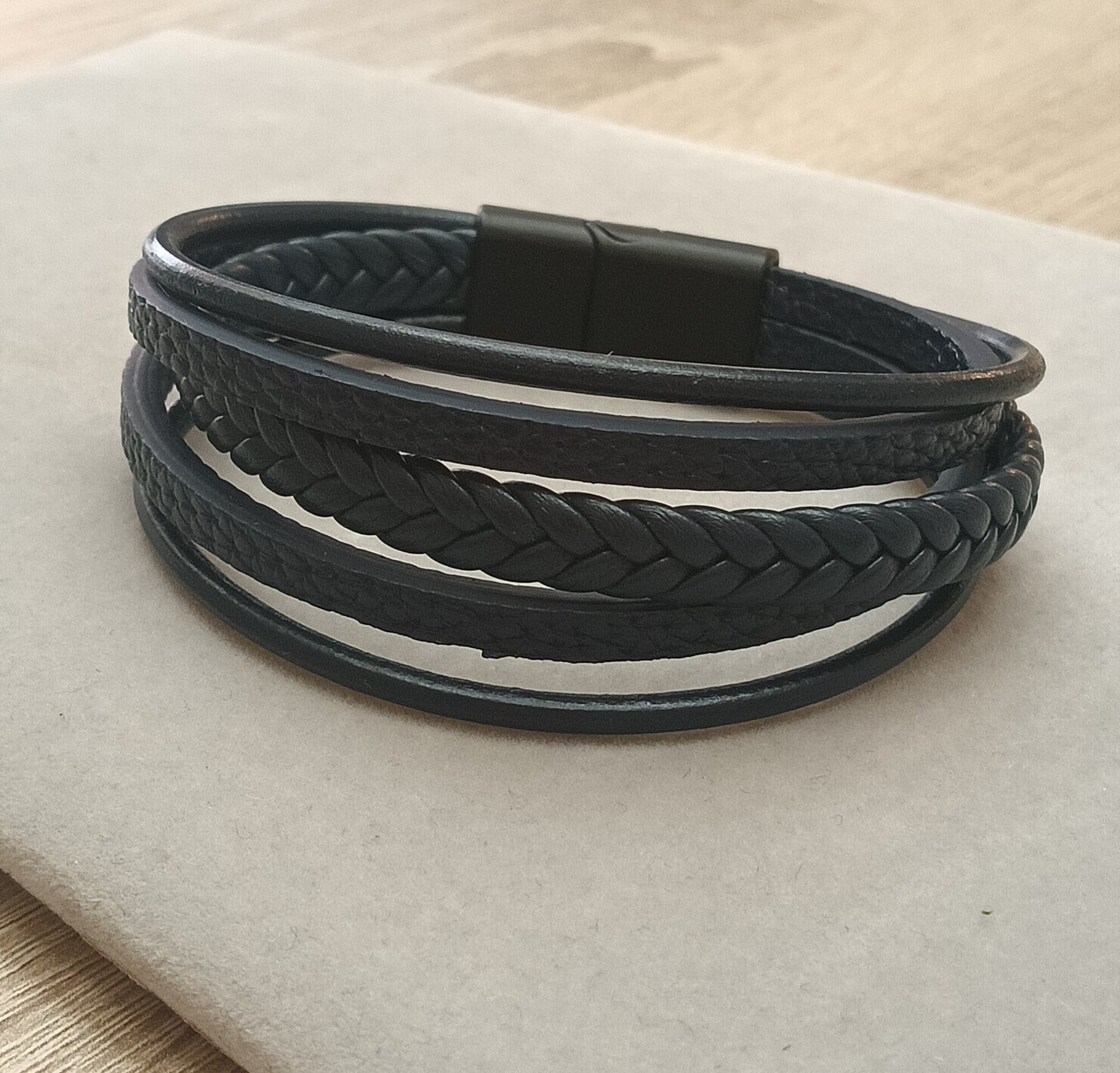 Pulseras tres colores a elegir para hombre de cuero trenzado - 10